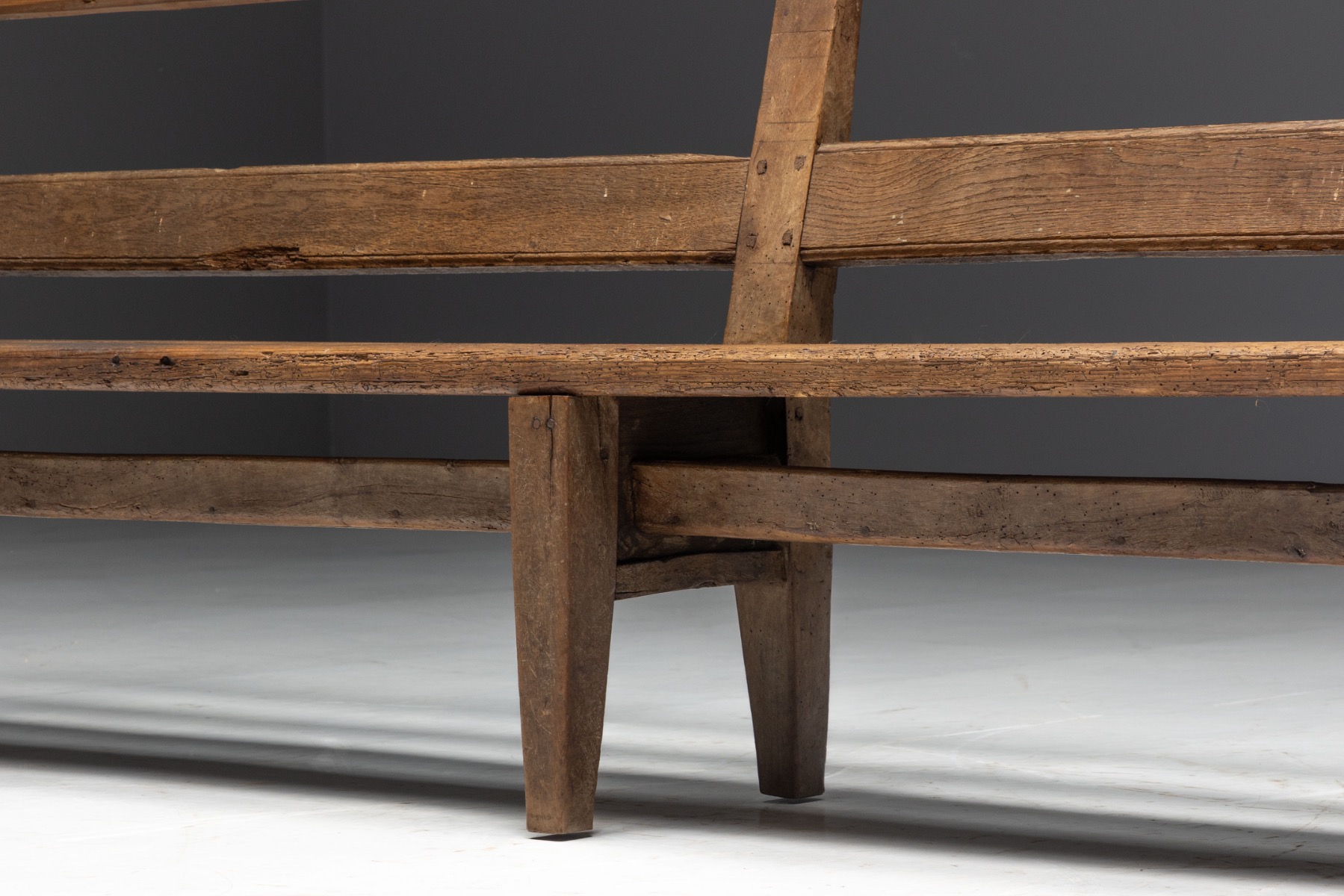  Rustic Pine Bench, France - circa 1900