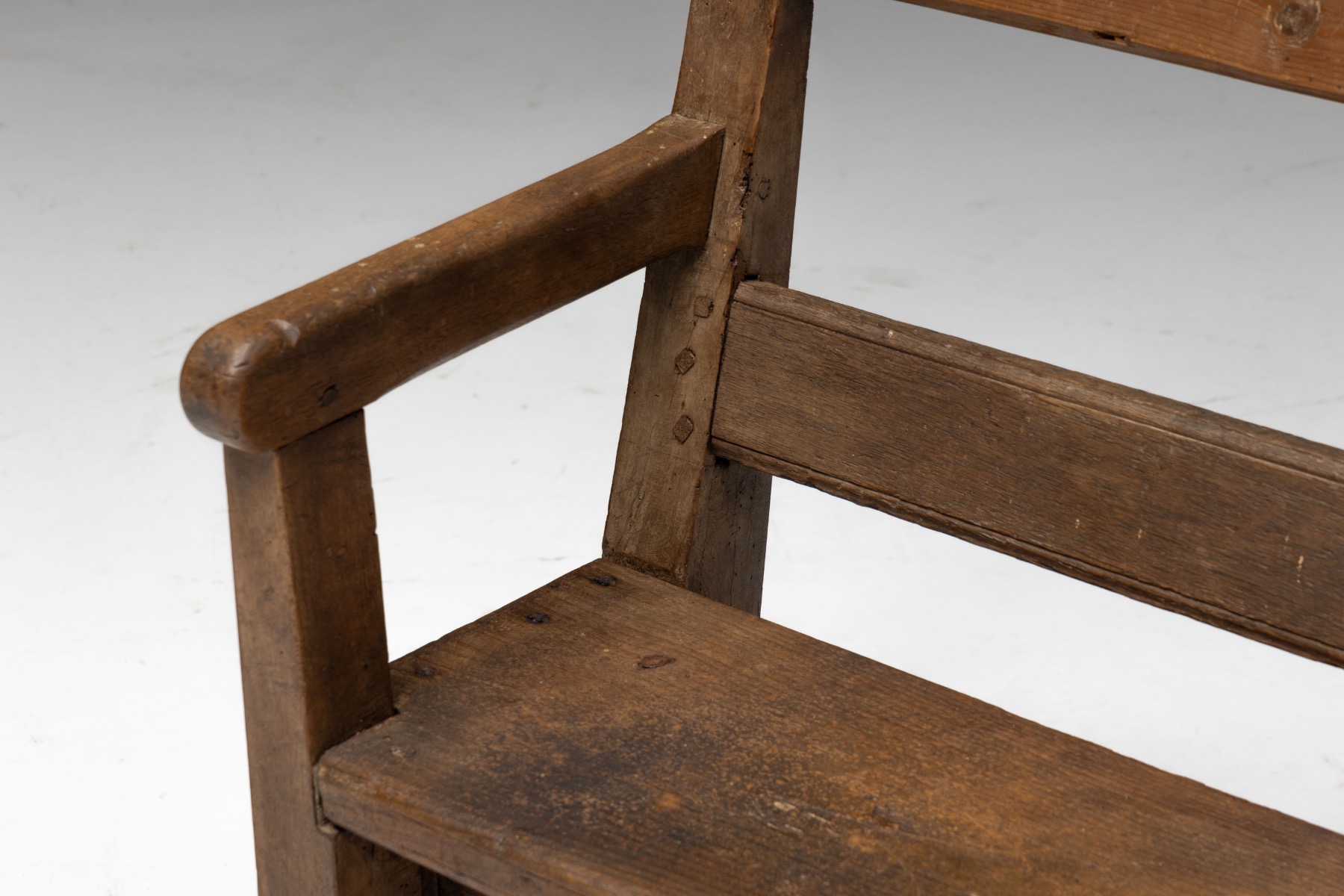  Rustic Pine Bench, France - circa 1900
