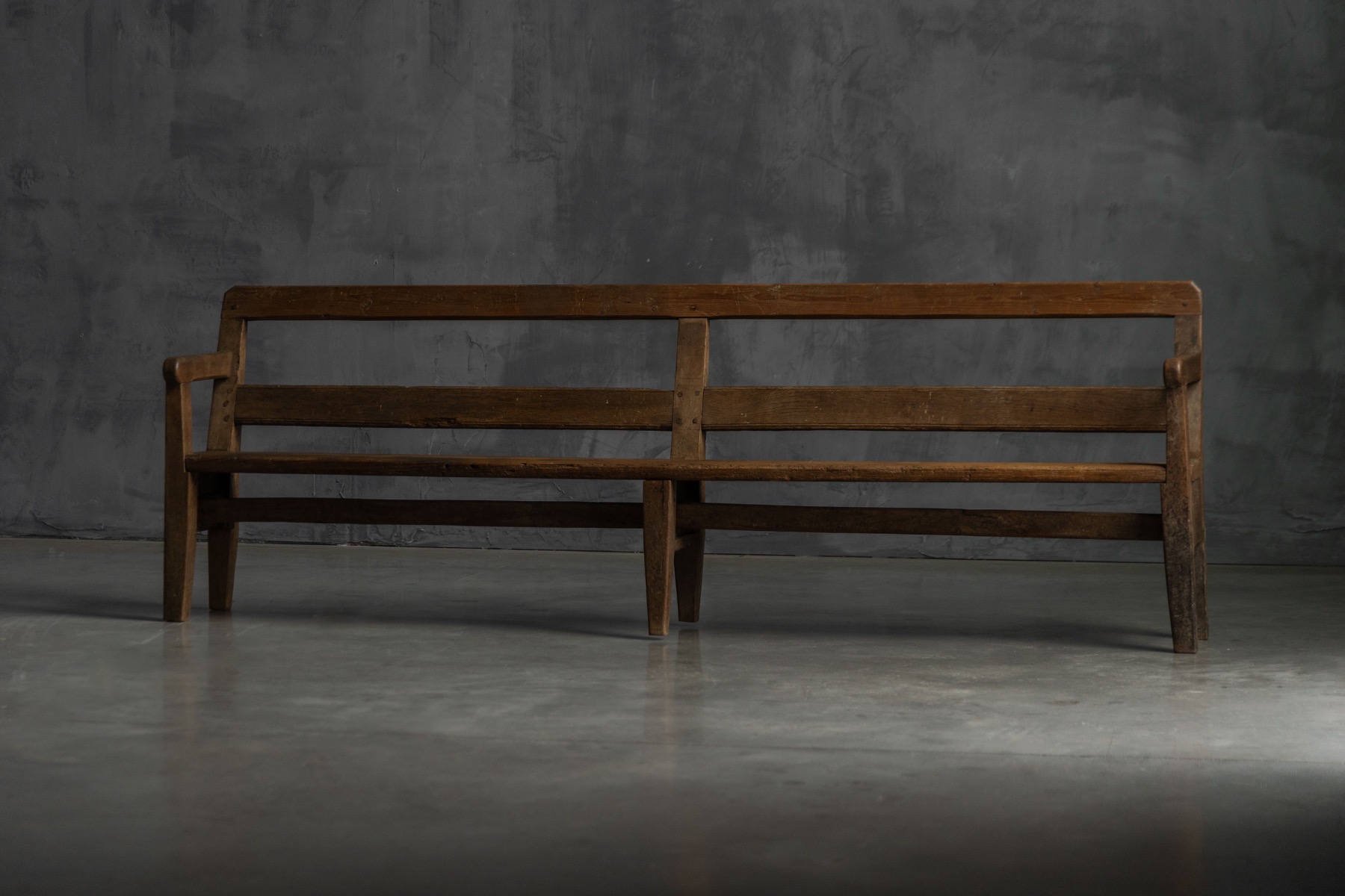  Rustic Pine Bench, France - circa 1900
