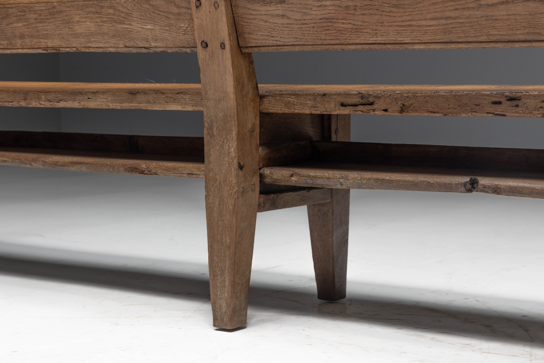  Rustic Pine Bench, France - circa 1900