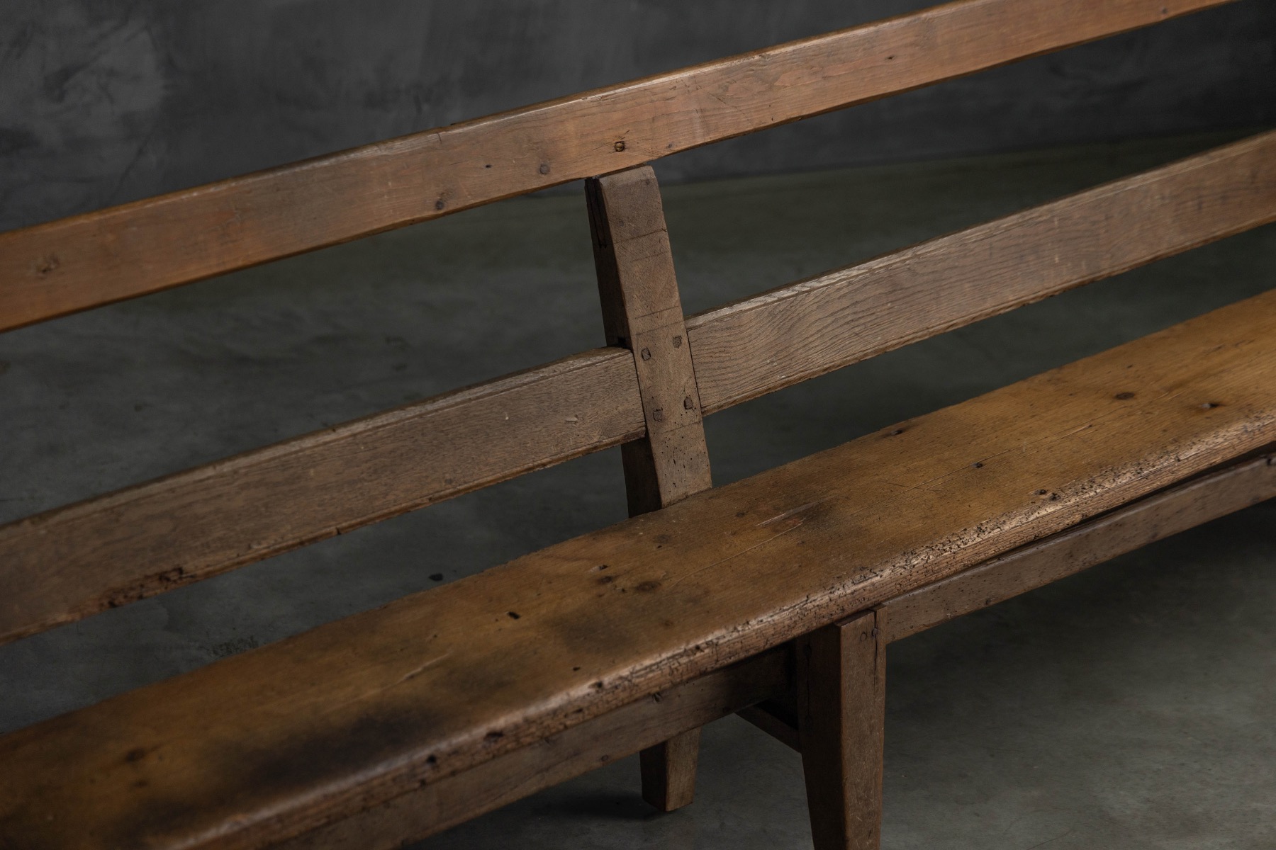  Rustic Pine Bench, France - circa 1900