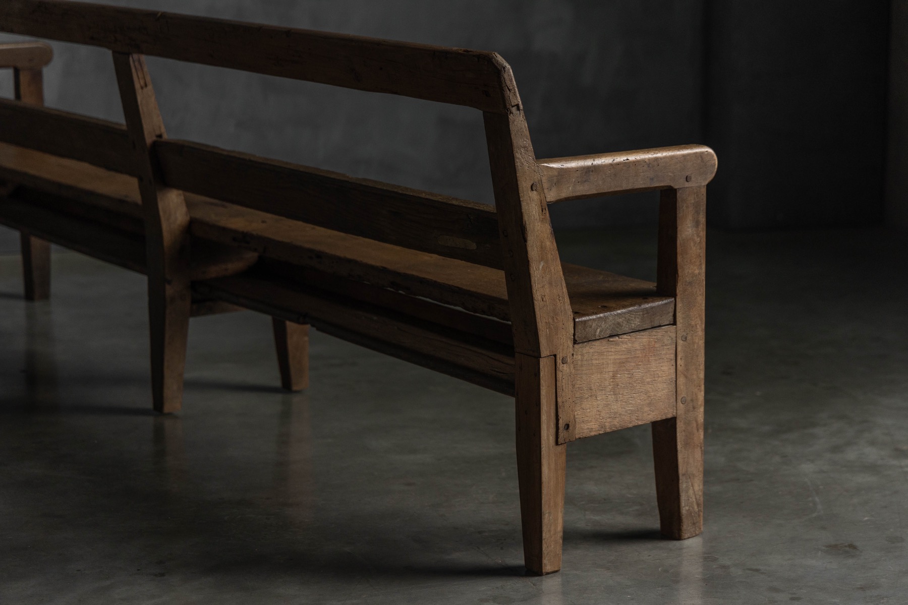  Rustic Pine Bench, France - circa 1900