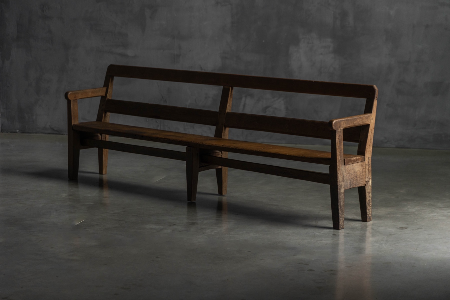  Rustic Pine Bench, France - circa 1900