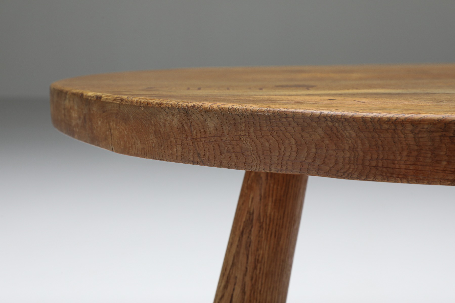 Rustic Round Coffee Table, Mid-Century Modern - 1950's