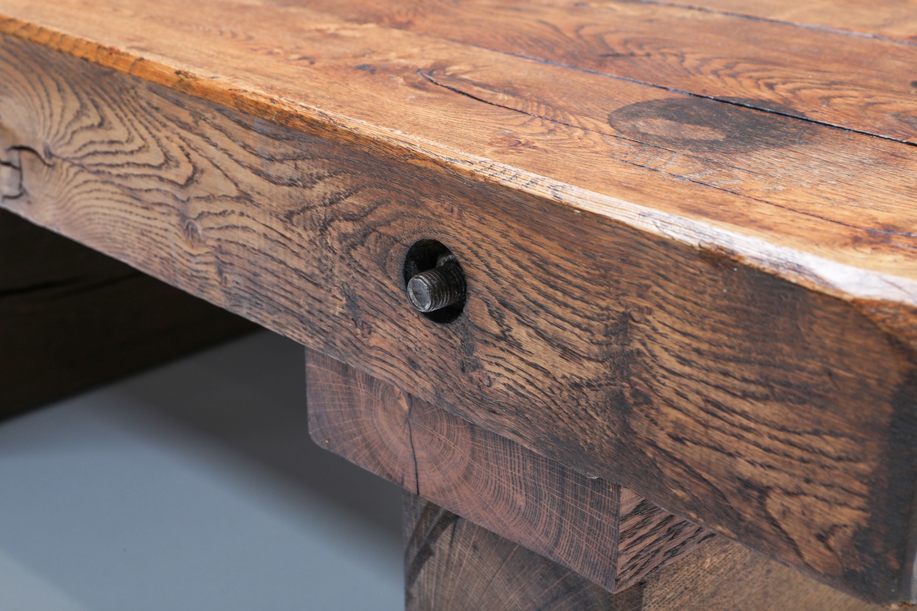 Rustic Solid Wood Coffee Table - 1950s
