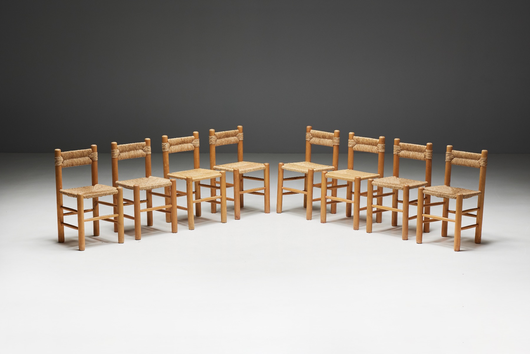 Rustic Straw Dining Chairs - 1960s