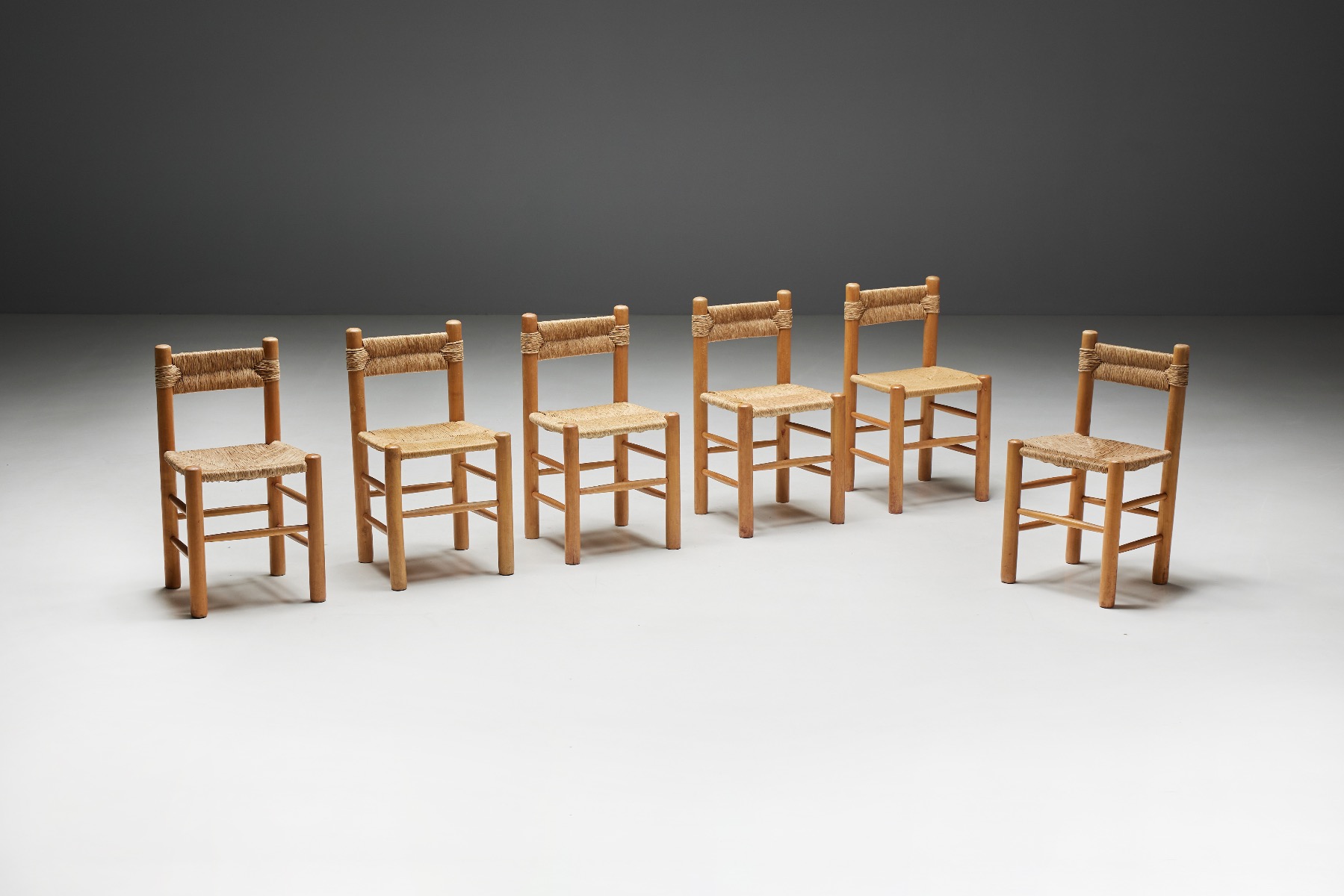 Rustic Straw Dining Chairs - 1960s