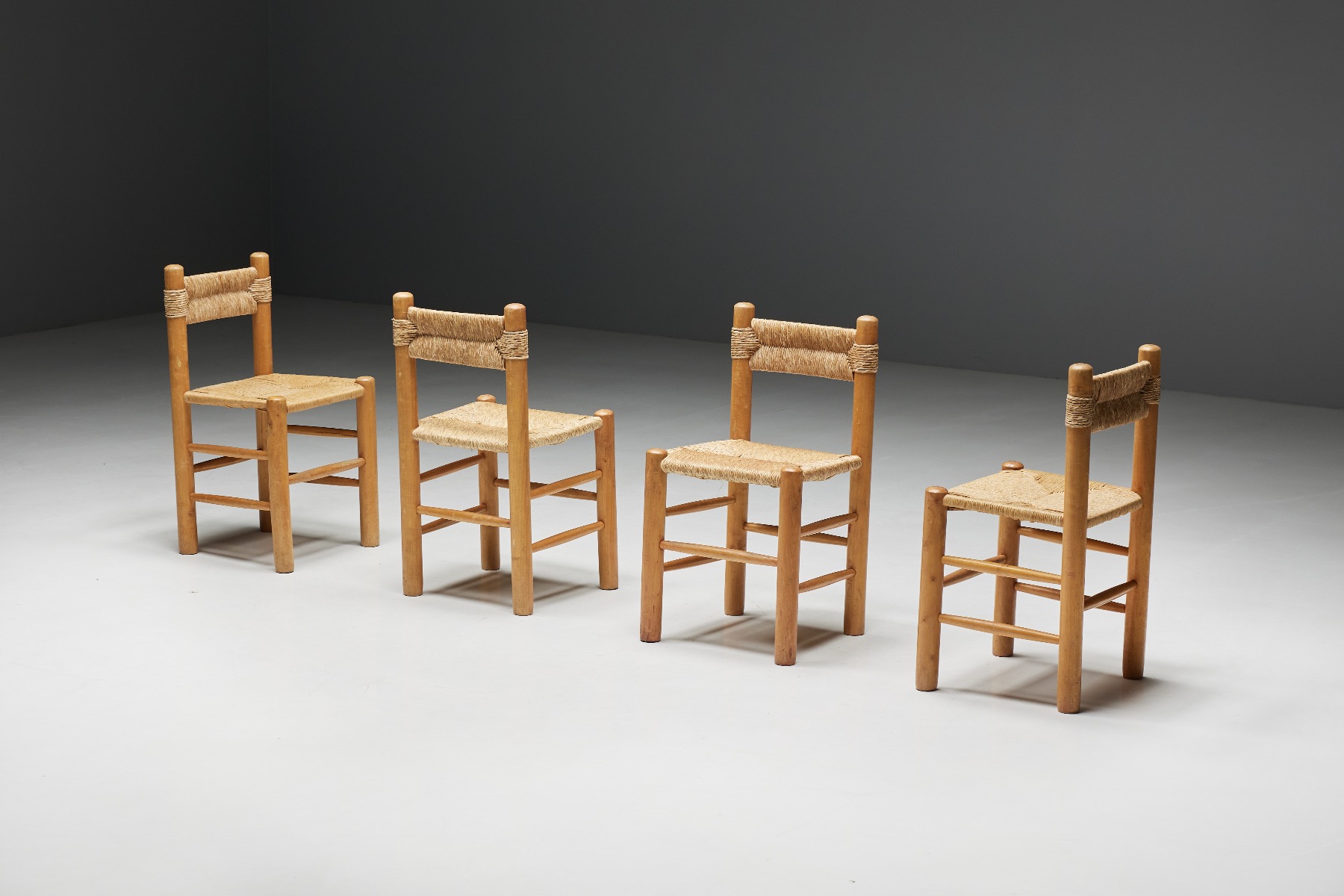 Rustic Straw Dining Chairs - 1960s