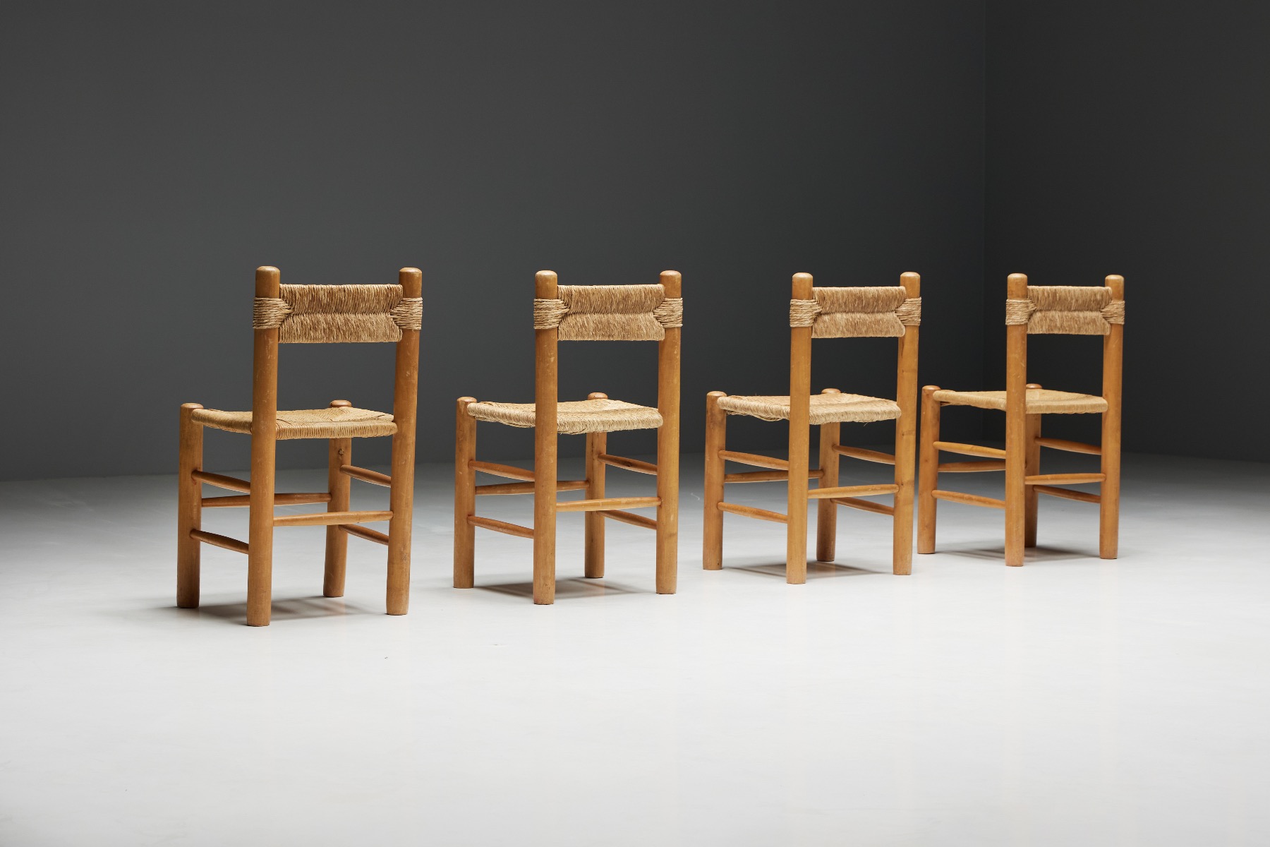 Rustic Straw Dining Chairs - 1960s