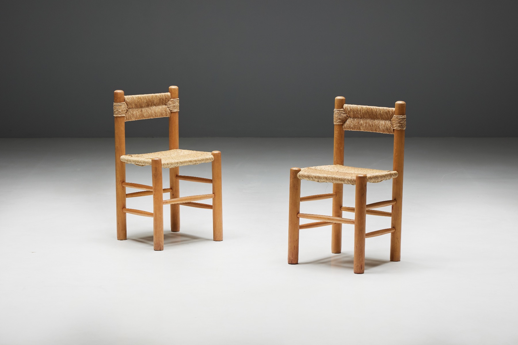 Rustic Straw Dining Chairs - 1960s