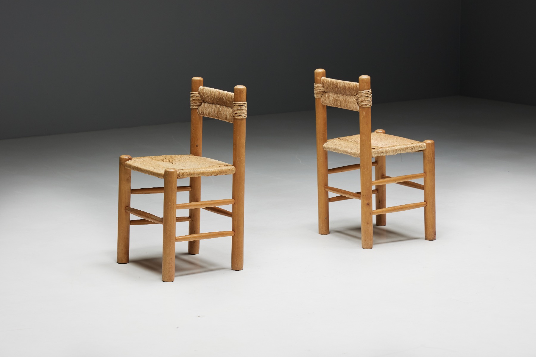 Rustic Straw Dining Chairs - 1960s