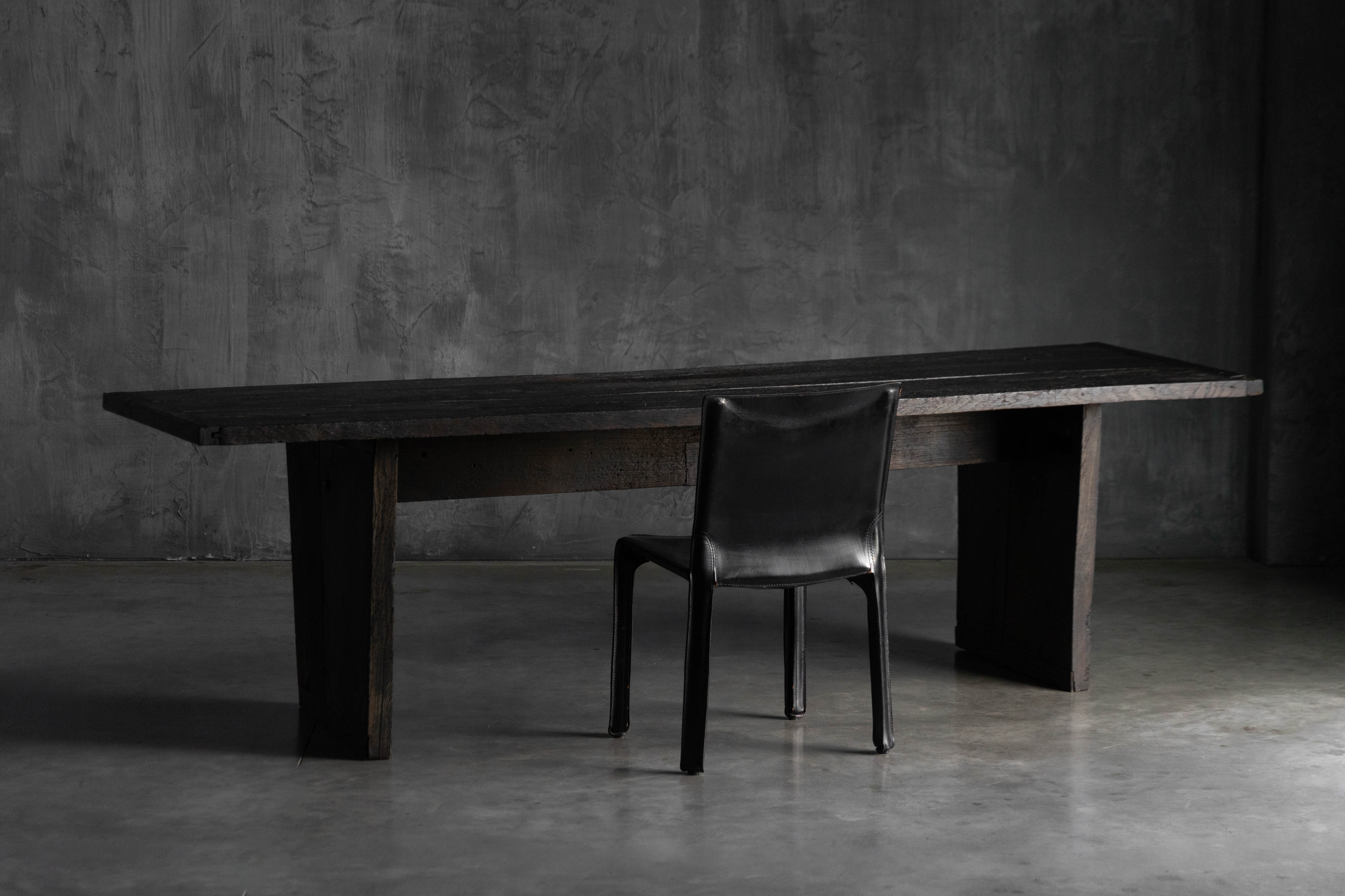 Rustic Vernacular Oak Table, France - 19th Century