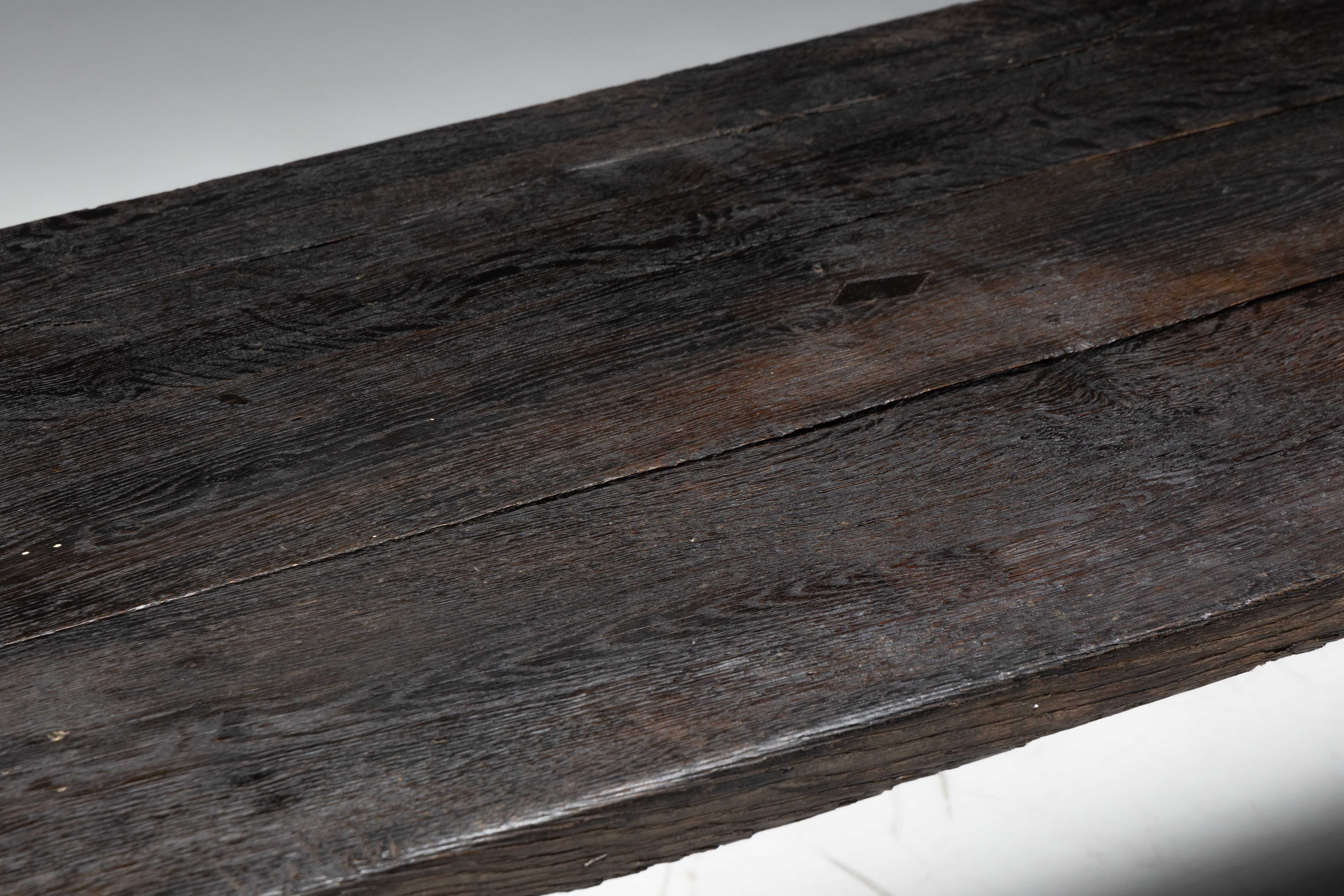 Rustic Vernacular Oak Table, France - 19th Century