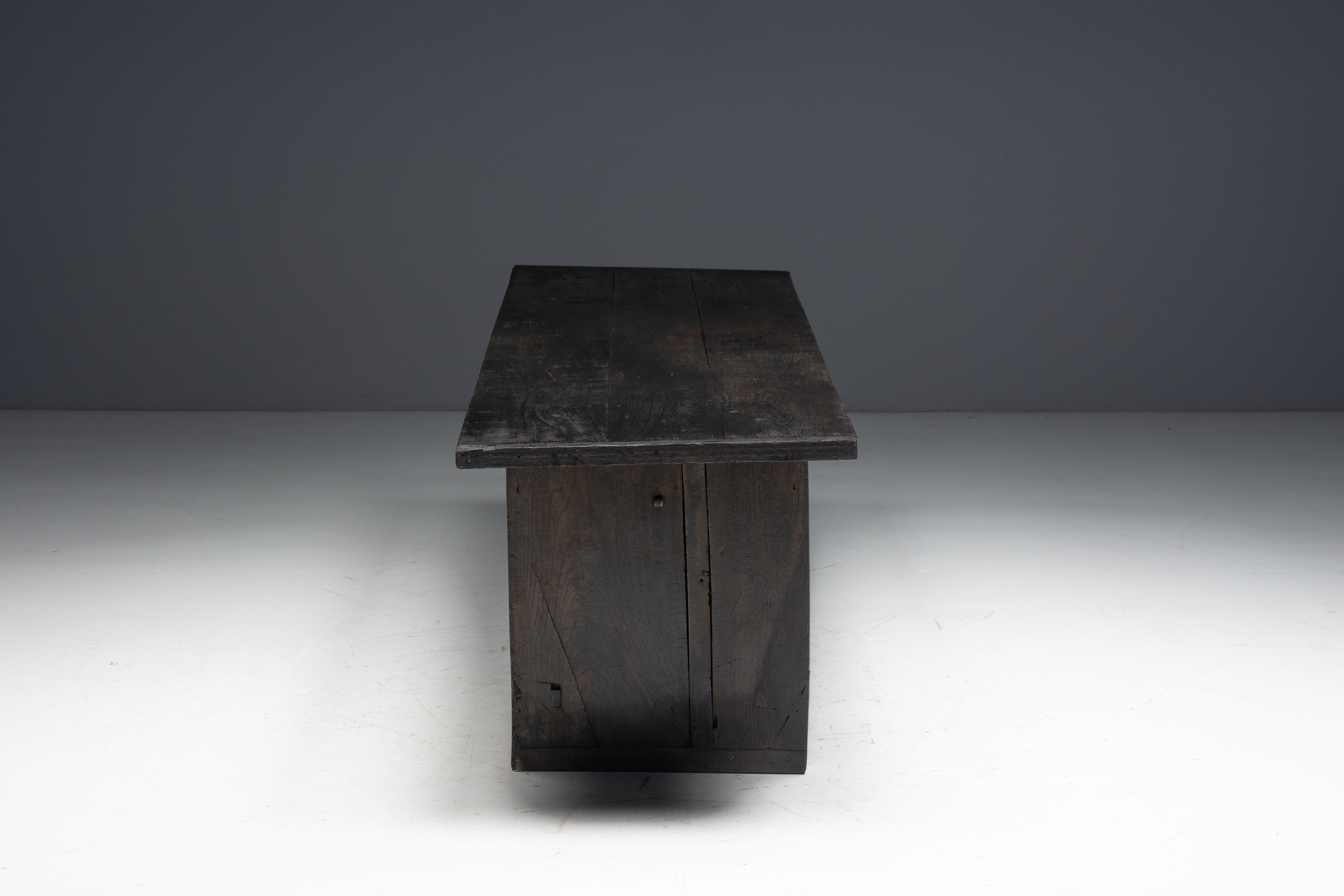 Rustic Vernacular Oak Table, France - 19th Century