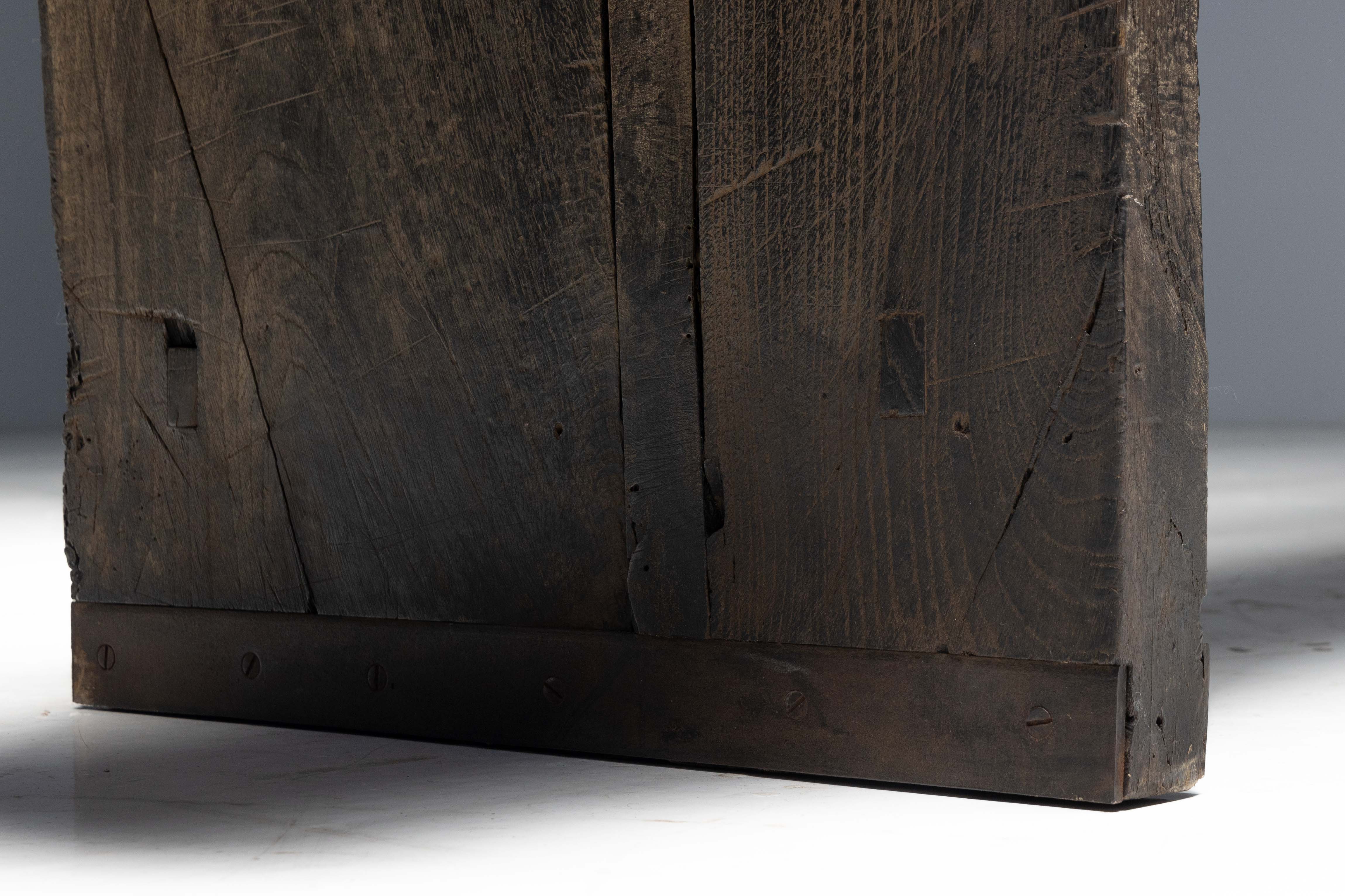 Rustic Vernacular Oak Table, France - 19th Century