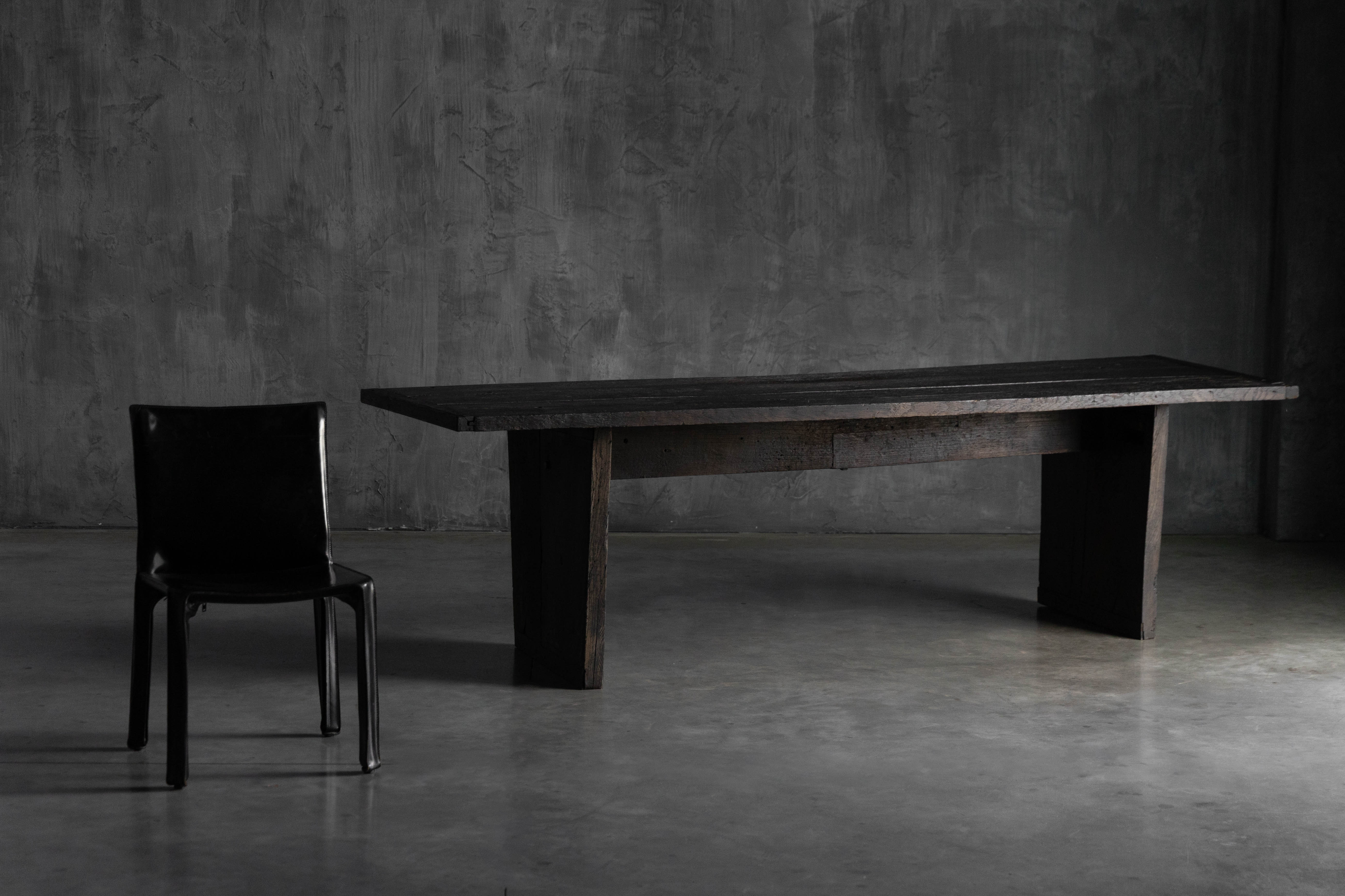 Rustic Vernacular Oak Table, France - 19th Century