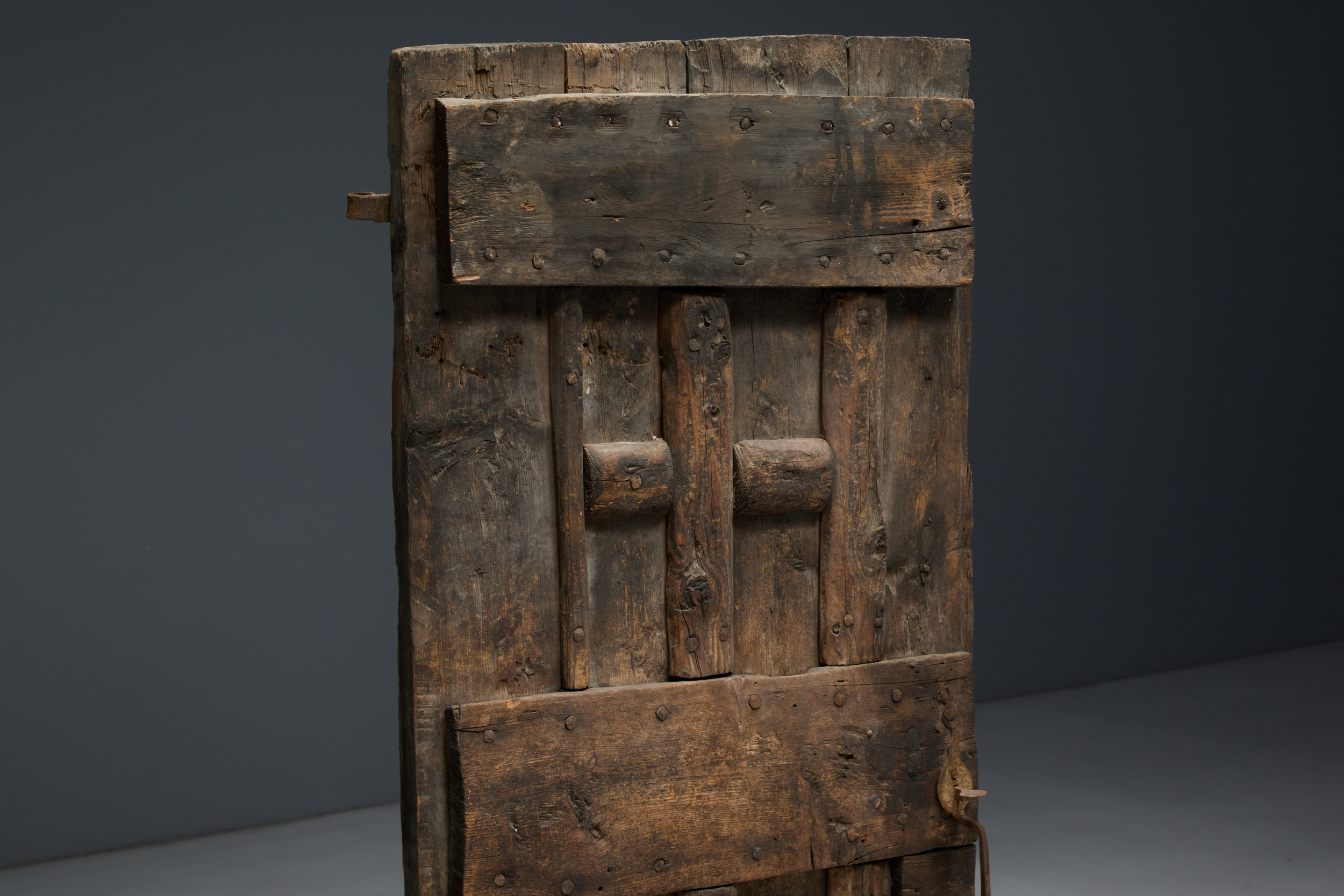 Rustic Vernacular Pine Door, Hautes-Alpes, France - 19th Century