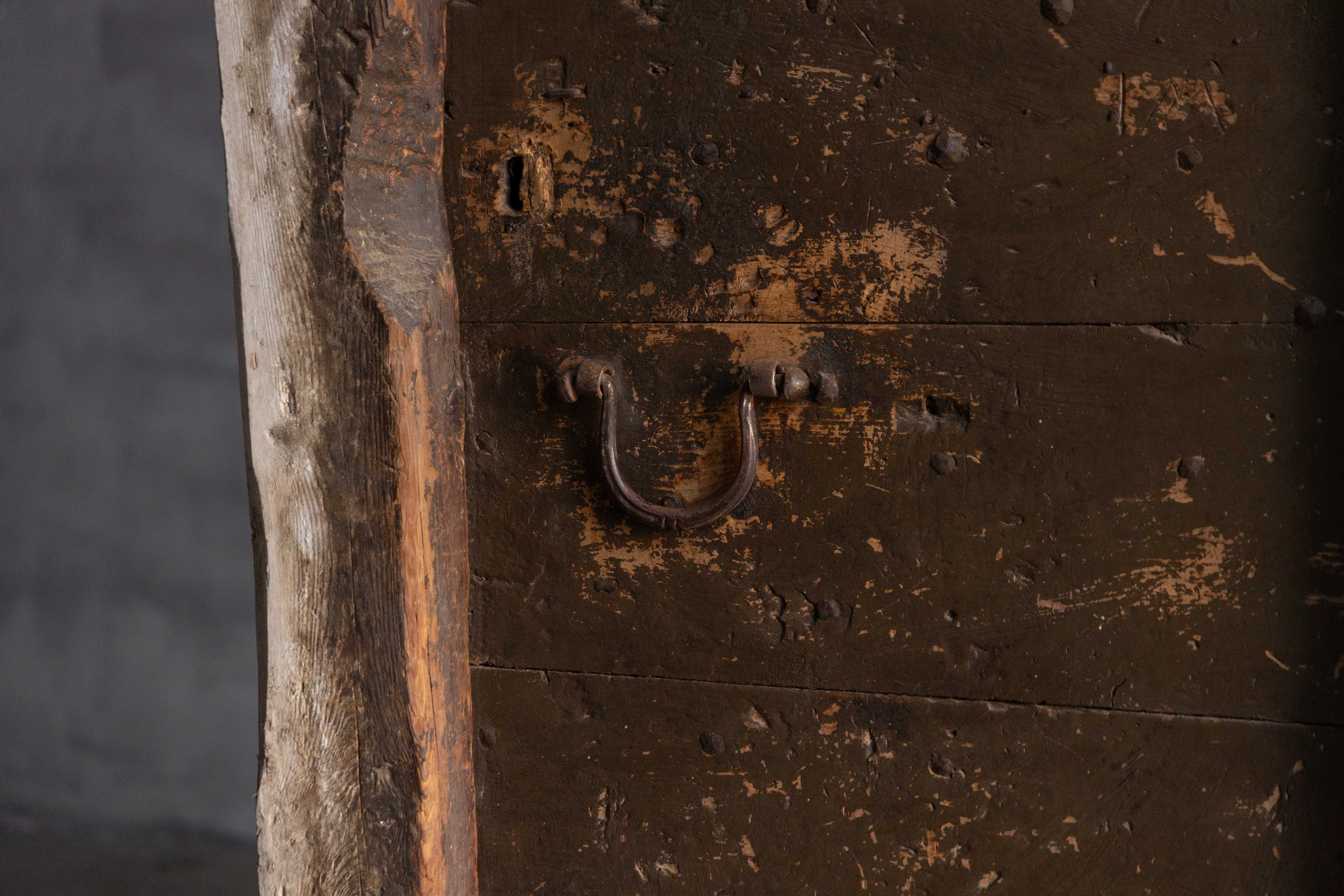 Rustic Vernacular Door with Frame, Hautes-Alpes, France - 19th Century