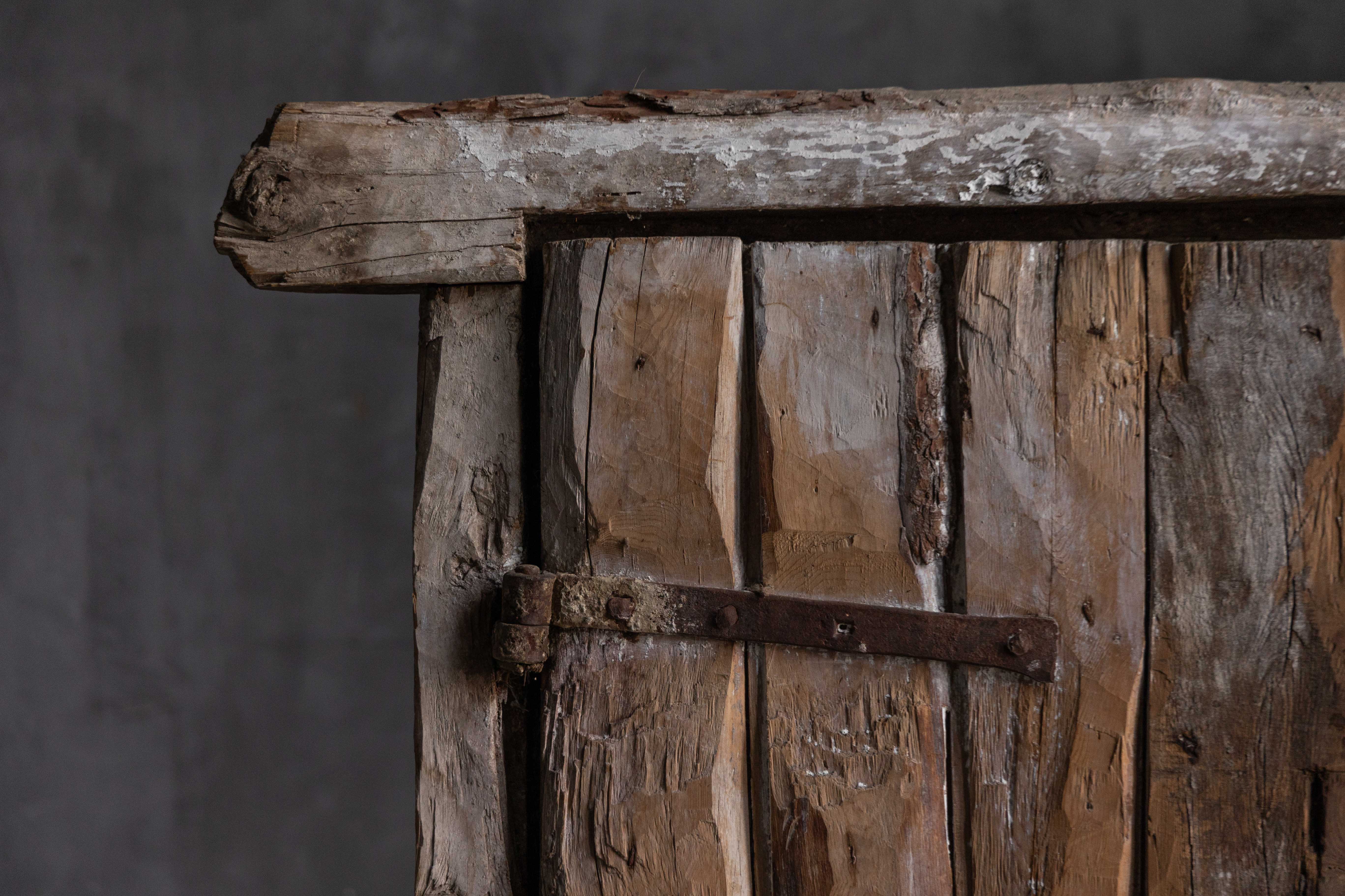 Rustic Vernacular Door with Frame, Hautes-Alpes, France - 19th Century