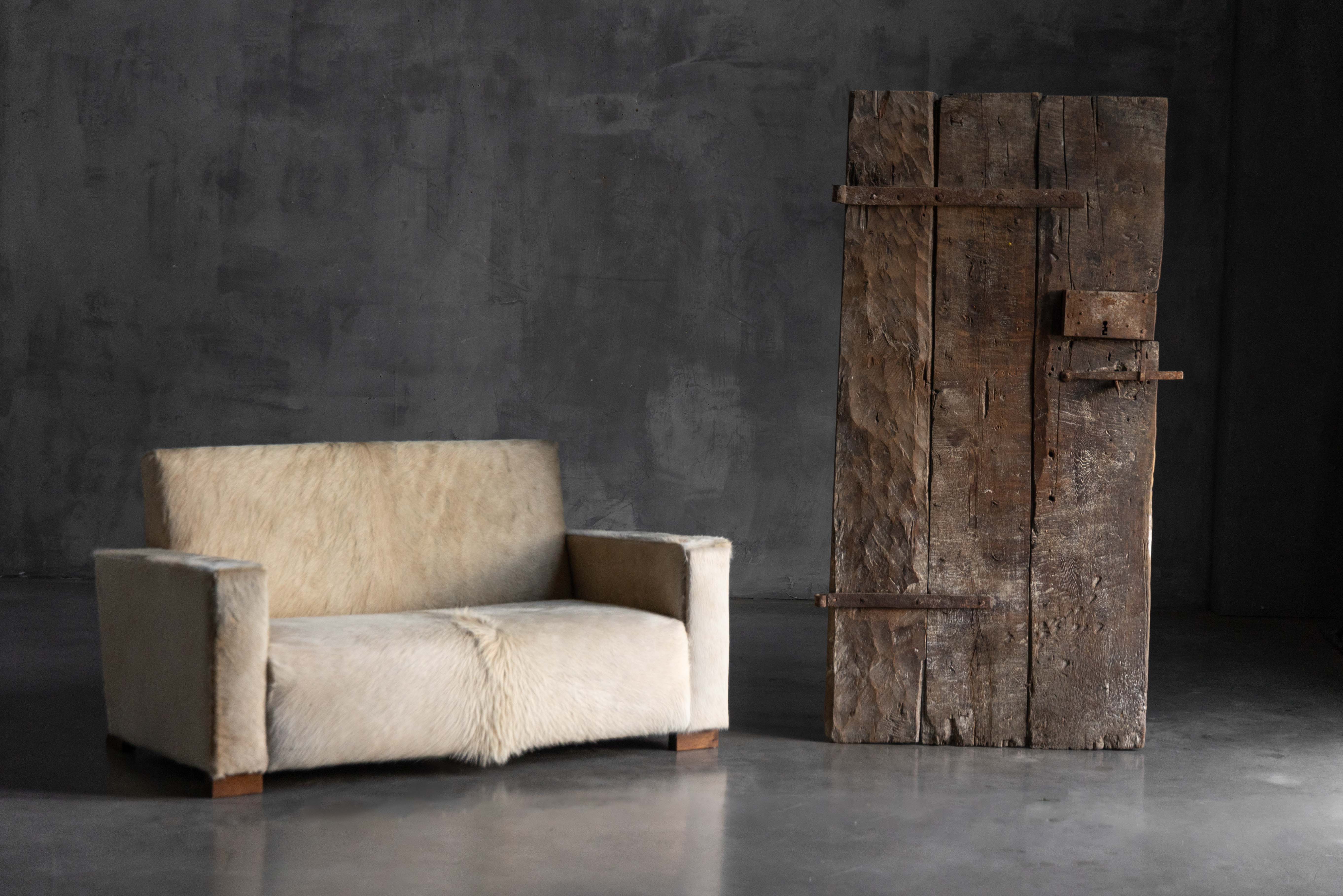Rustic Vernacular Pine Door, Hautes-Alpes, France - 19th Century