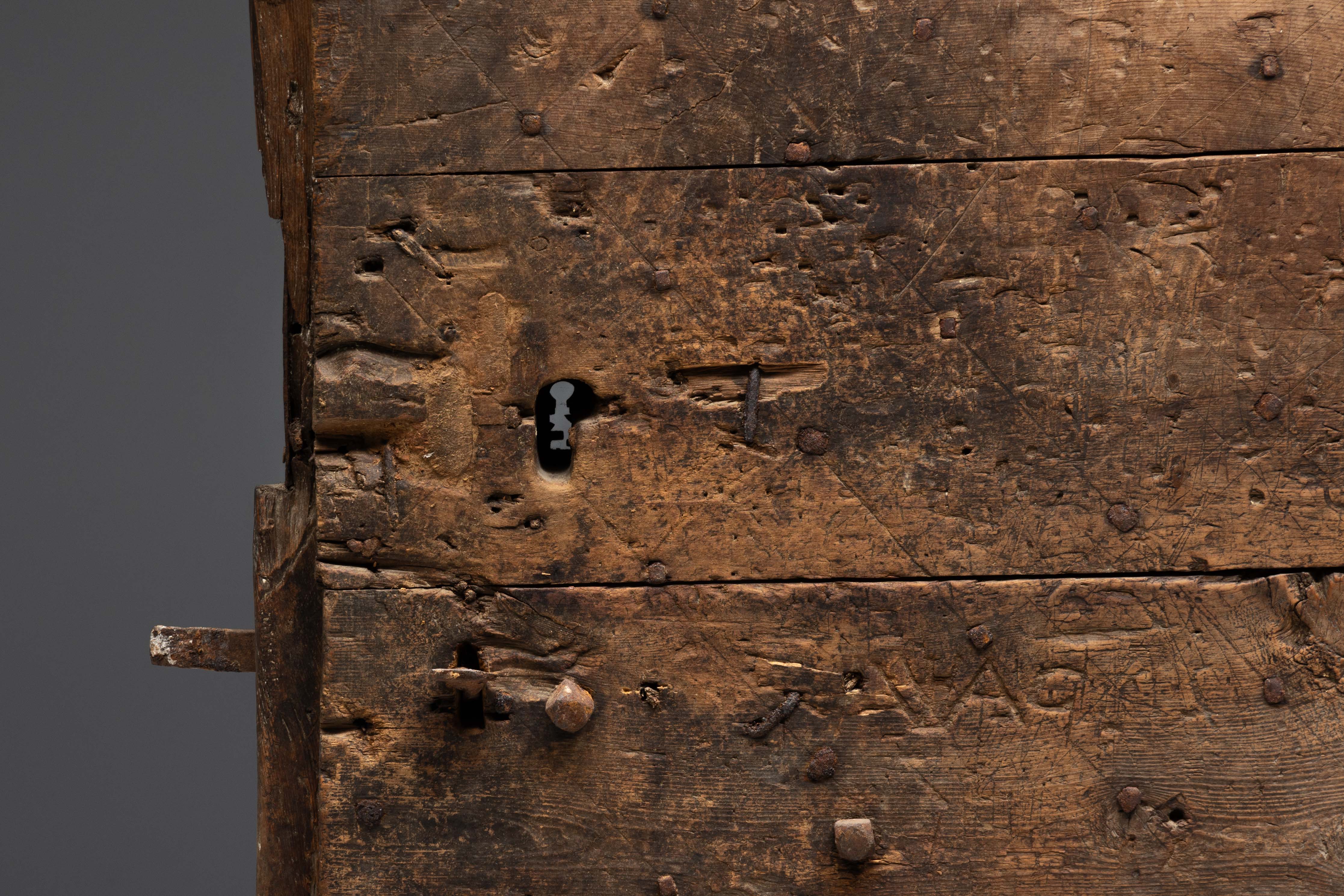 Rustic Vernacular Pine Door, Hautes-Alpes, France - 19th Century