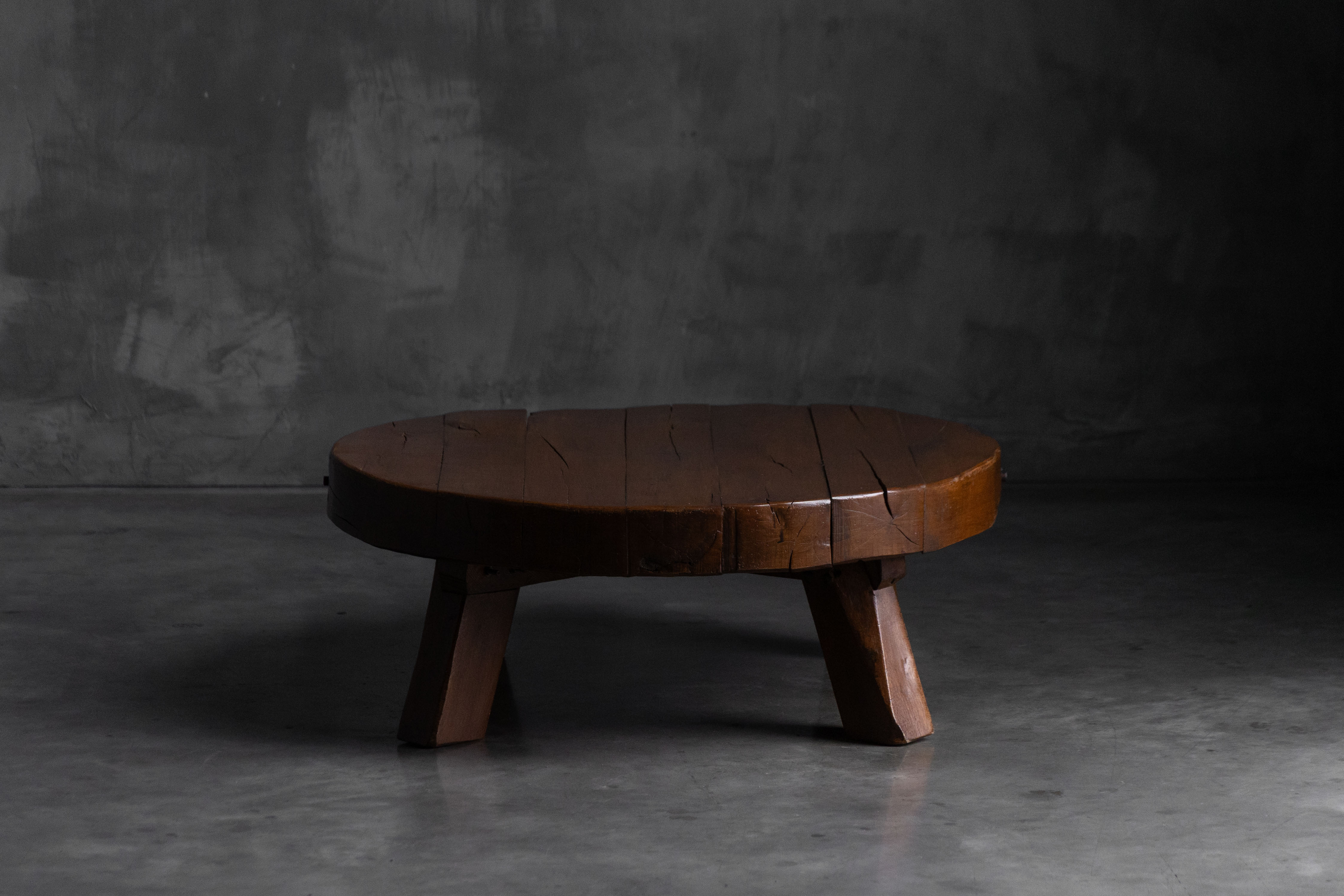Rustic Vernacular Round Coffee Table, Europe - 19th Century