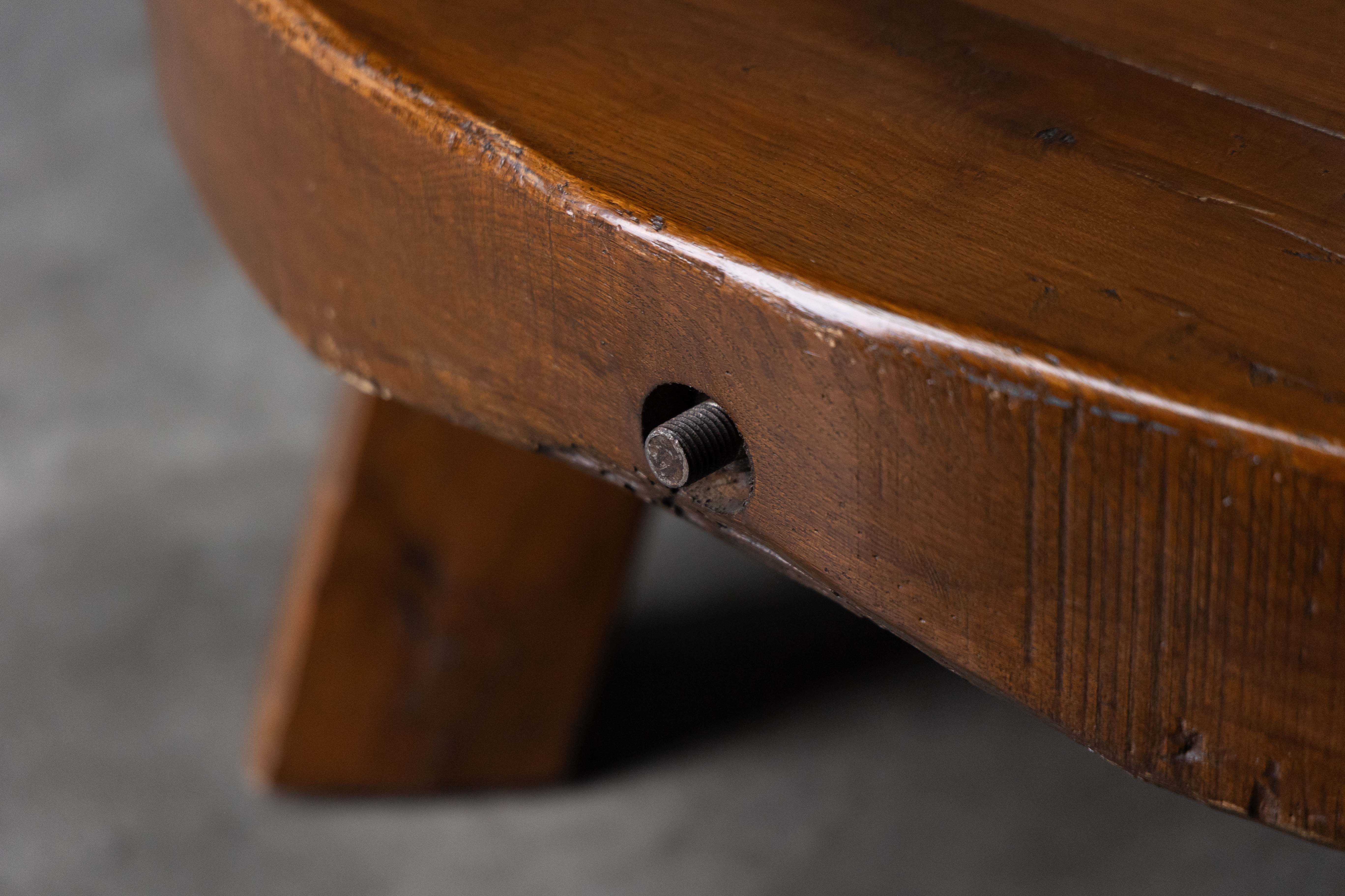 Rustic Vernacular Round Coffee Table, Europe - 19th Century