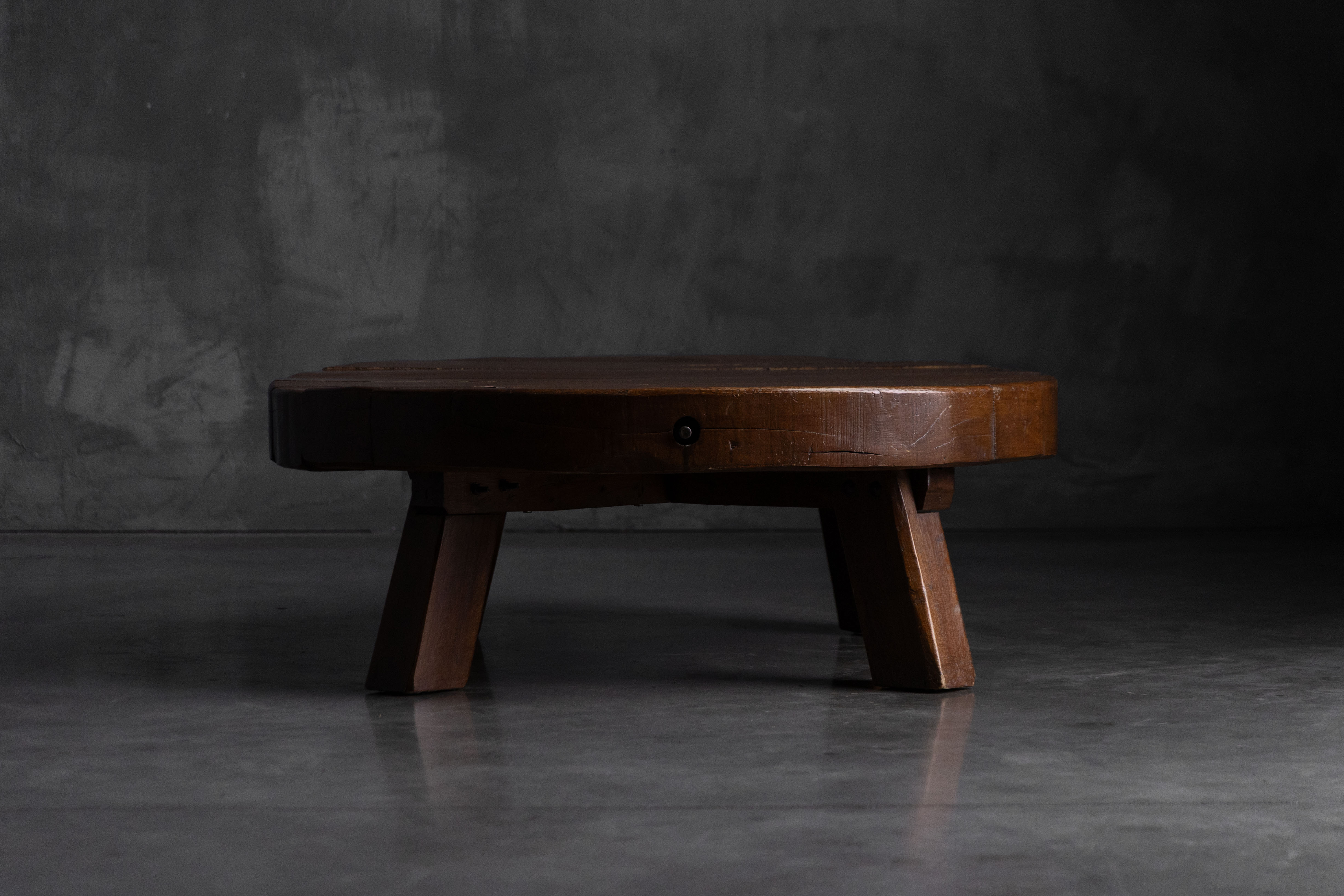 Rustic Vernacular Round Coffee Table, Europe - 19th Century