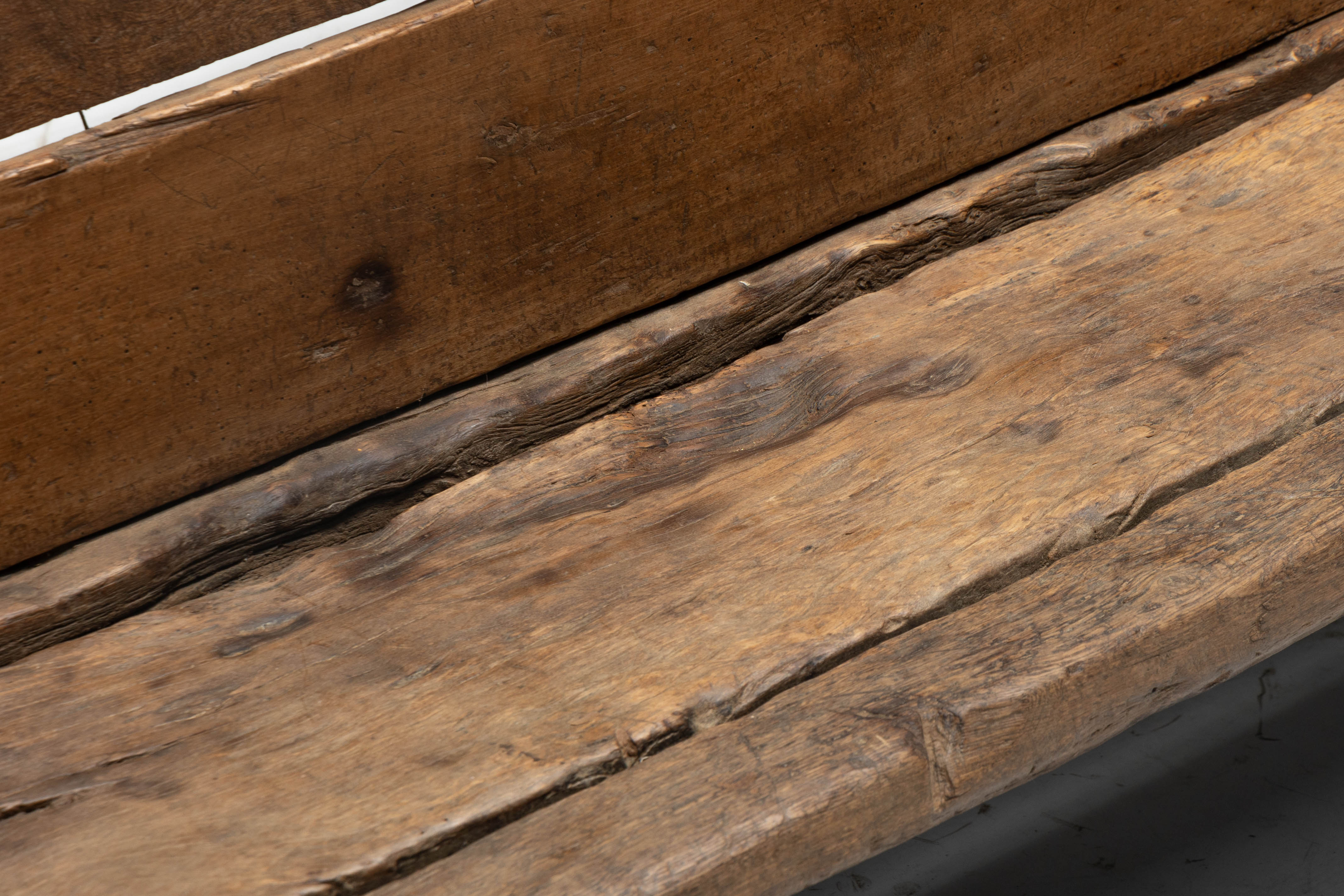 Rustic Vernacular Wooden Bench, France - 19th Century