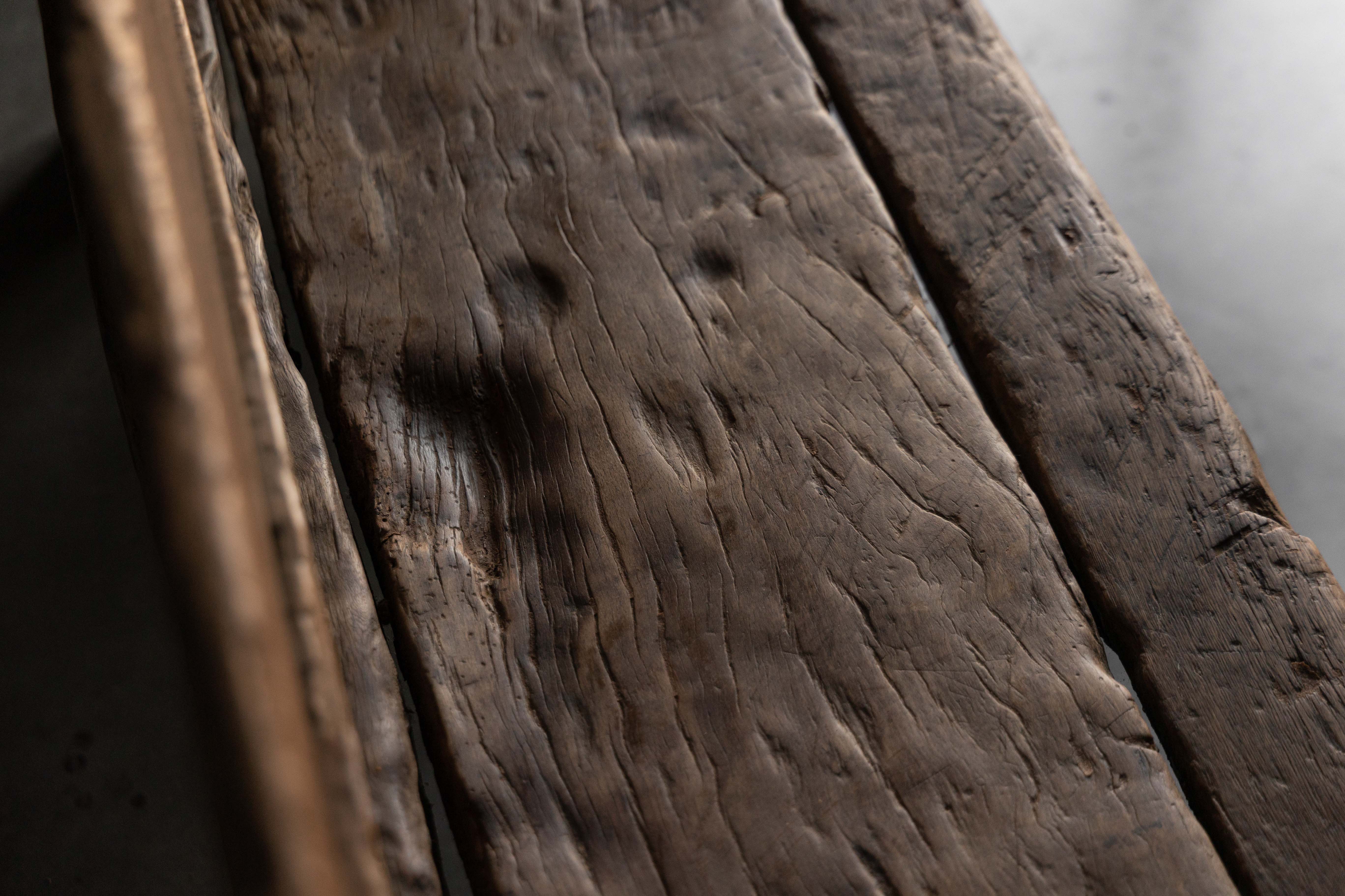 Rustic Vernacular Wooden Bench, France - 19th Century
