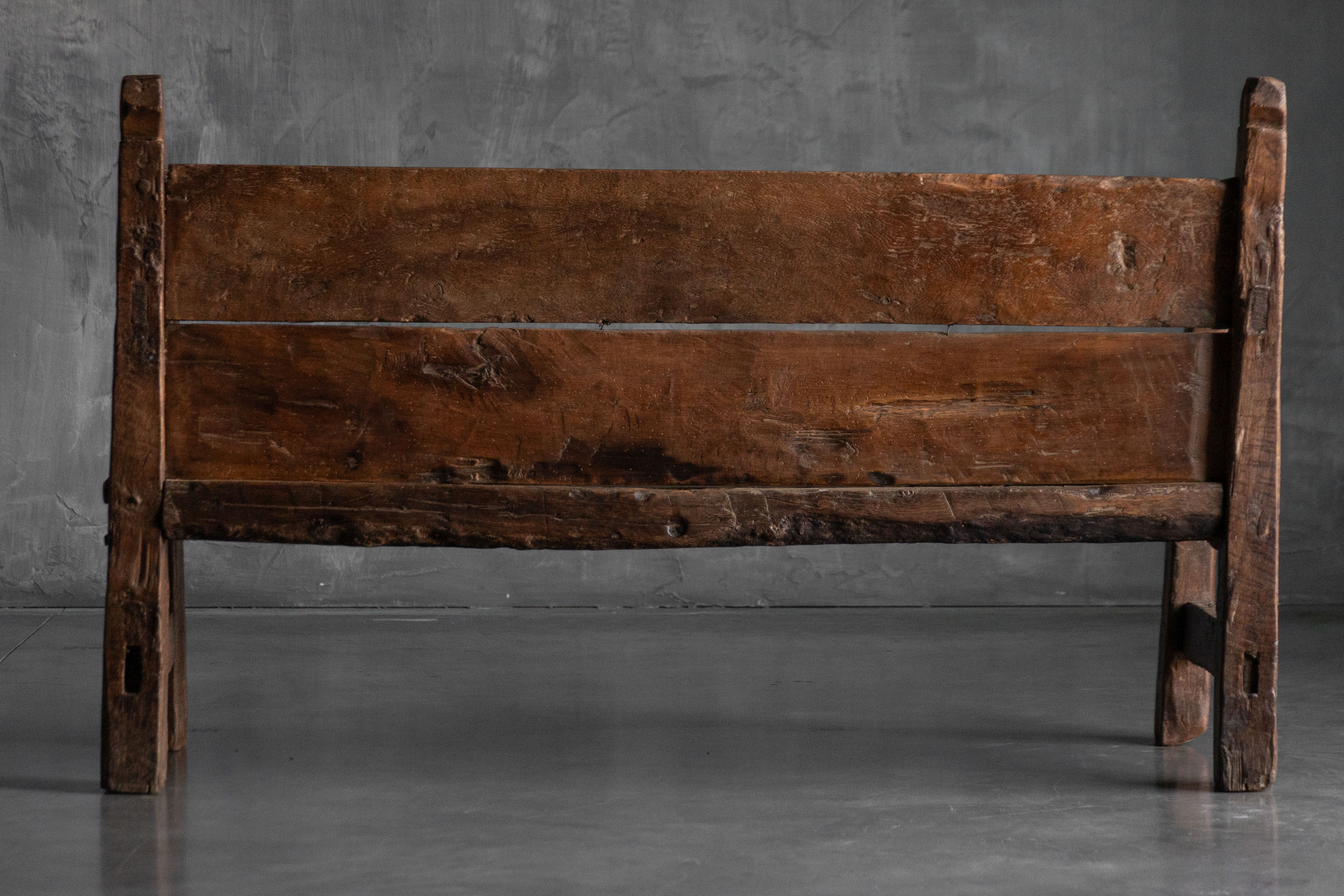 Rustic Vernacular Wooden Bench, France - 19th Century