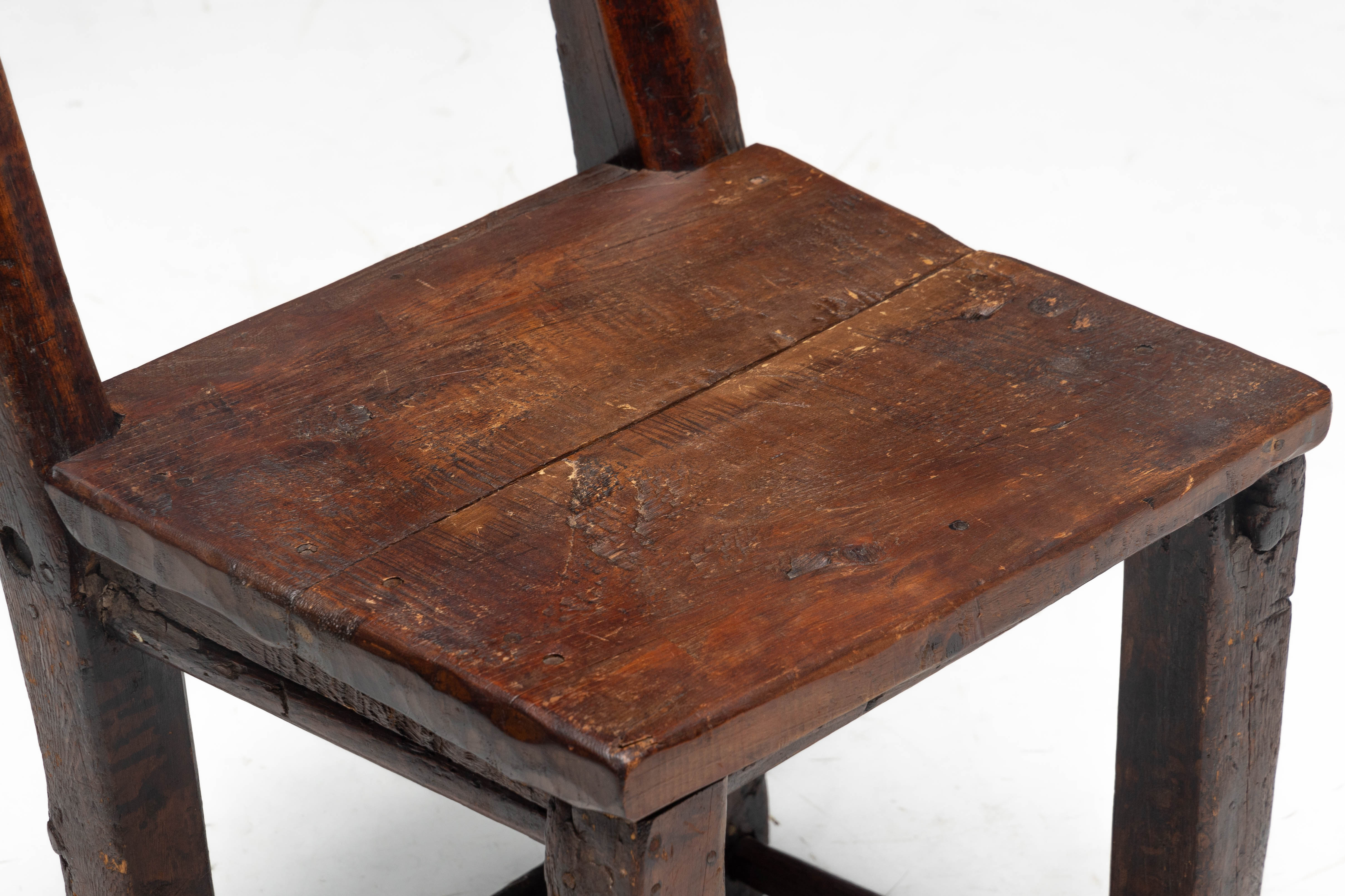 Rustic Vernacular Wooden Chair - 19th Century 