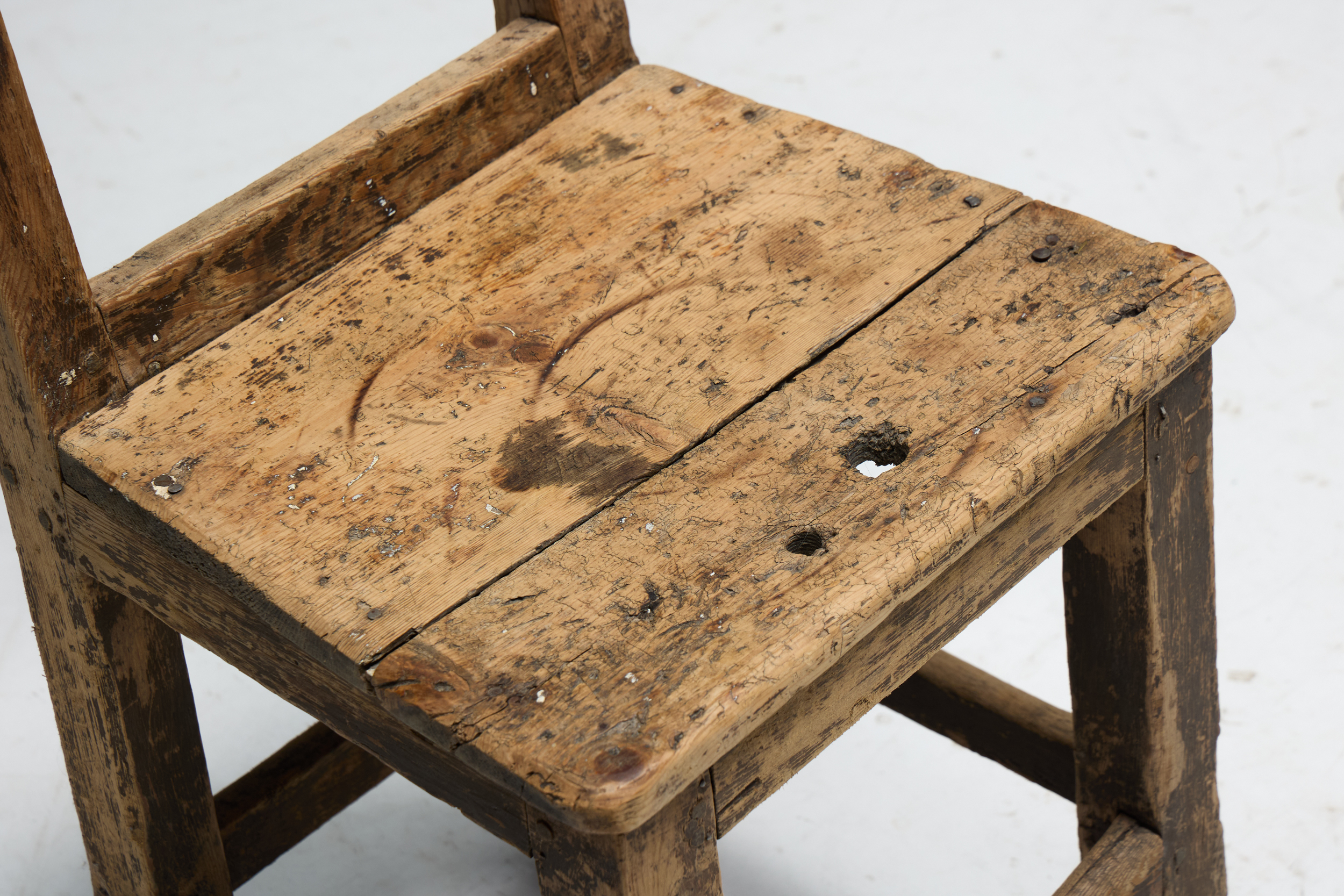 Rustic Vernacular Wooden Chair, France - 19th Century