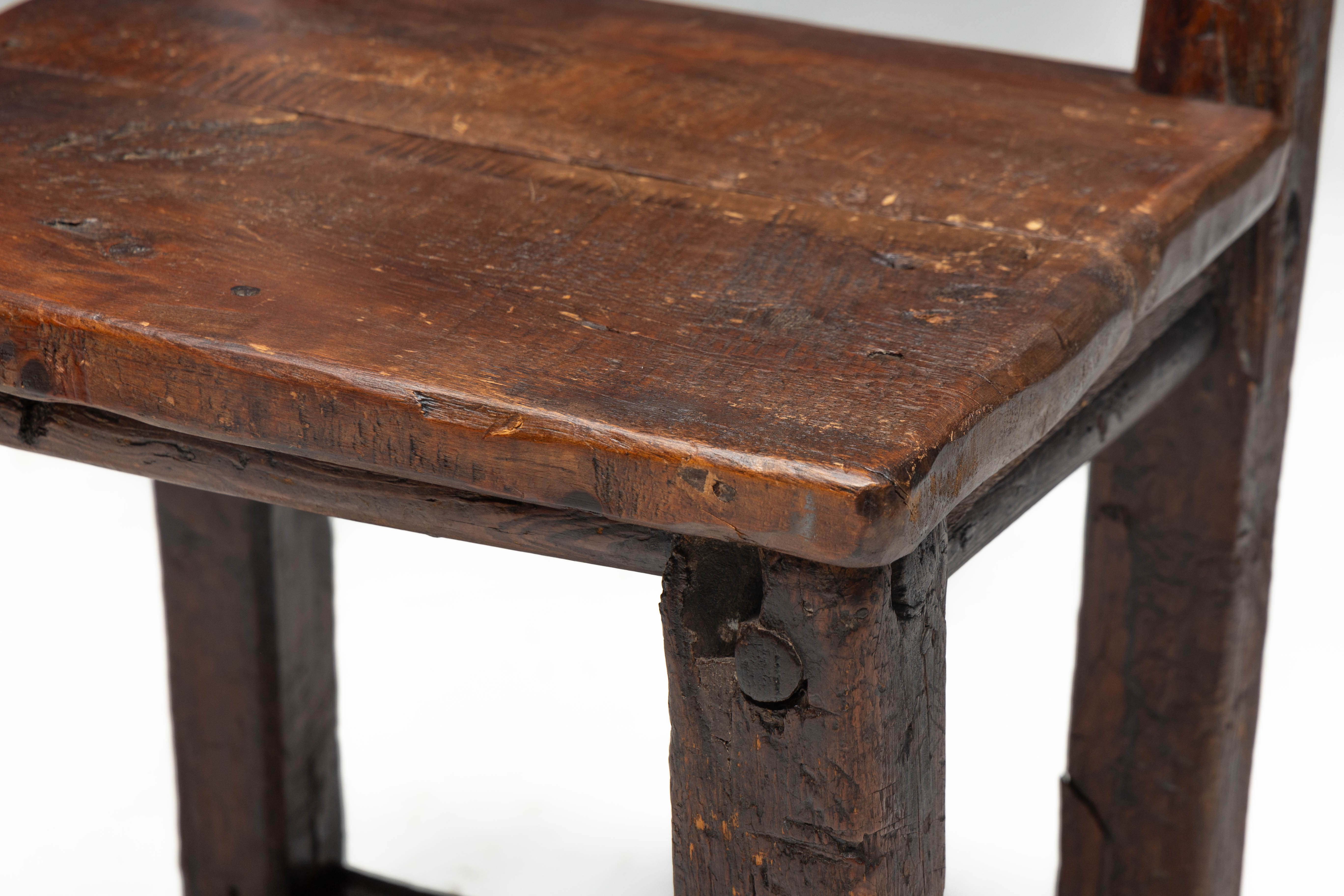 Rustic Vernacular Wooden Chair - 19th Century 