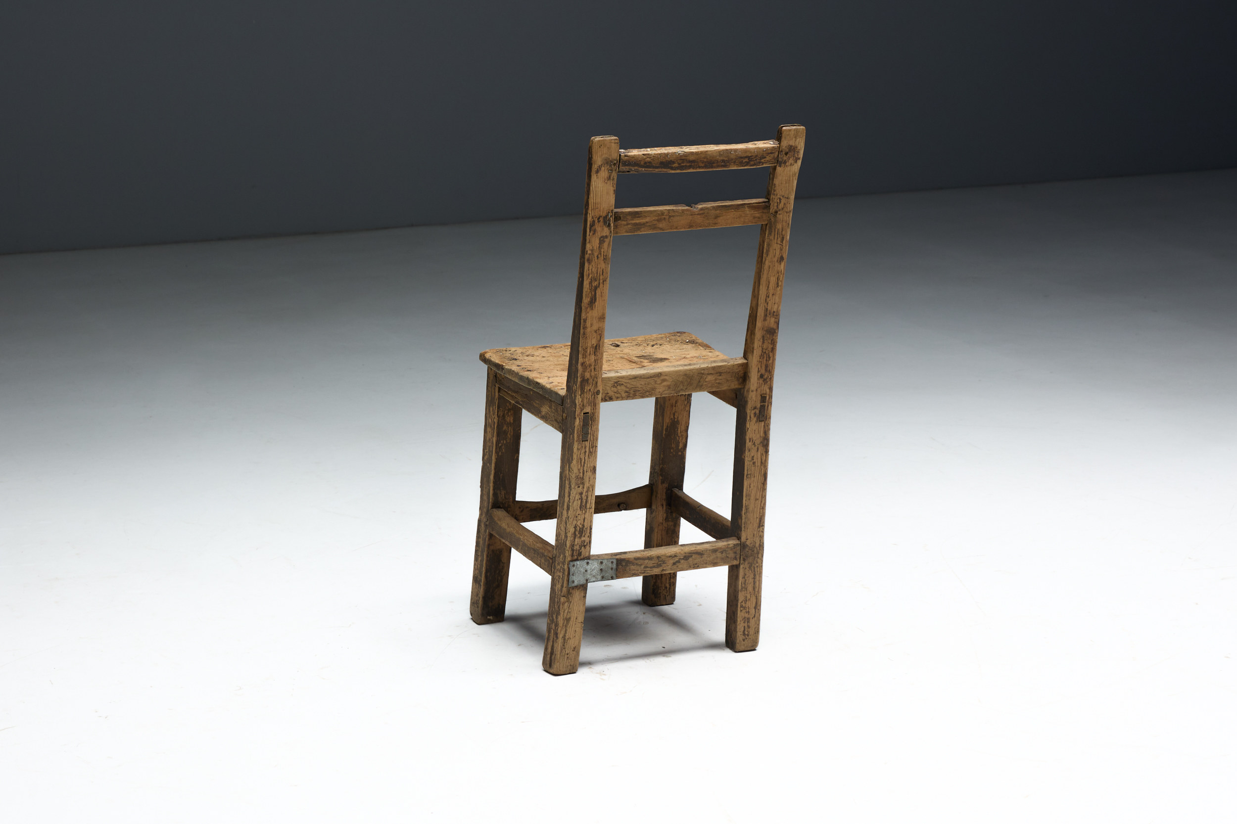 Rustic Vernacular Wooden Chair, France - 19th Century