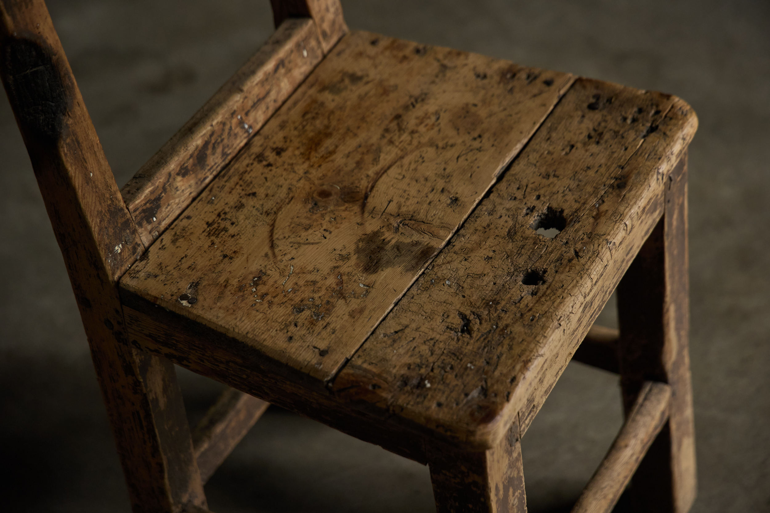 Rustic Vernacular Wooden Chair, France - 19th Century
