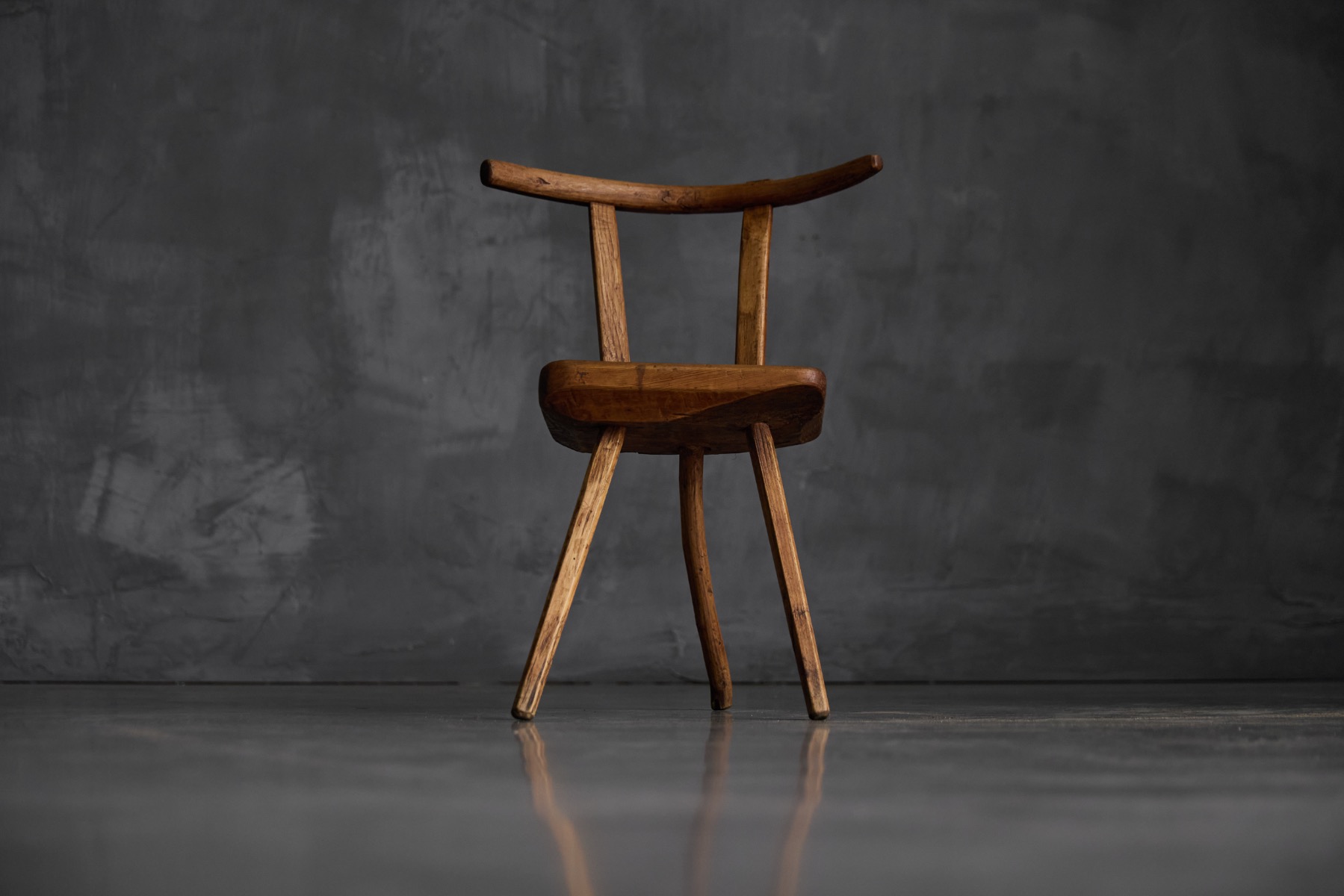 Rustic Wabi-Sabi Tripod Stool - Early 20th Century