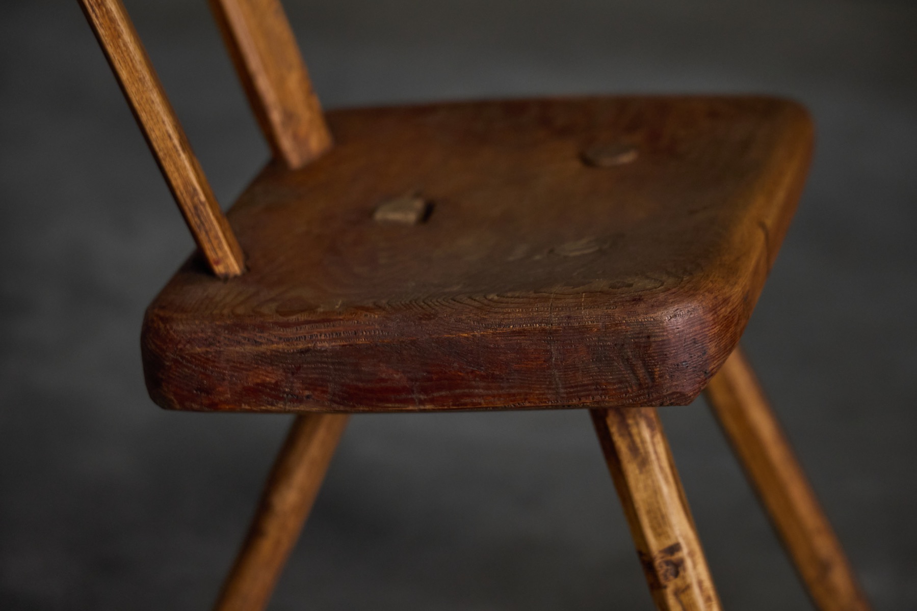 Rustic Wabi-Sabi Tripod Stool - Early 20th Century