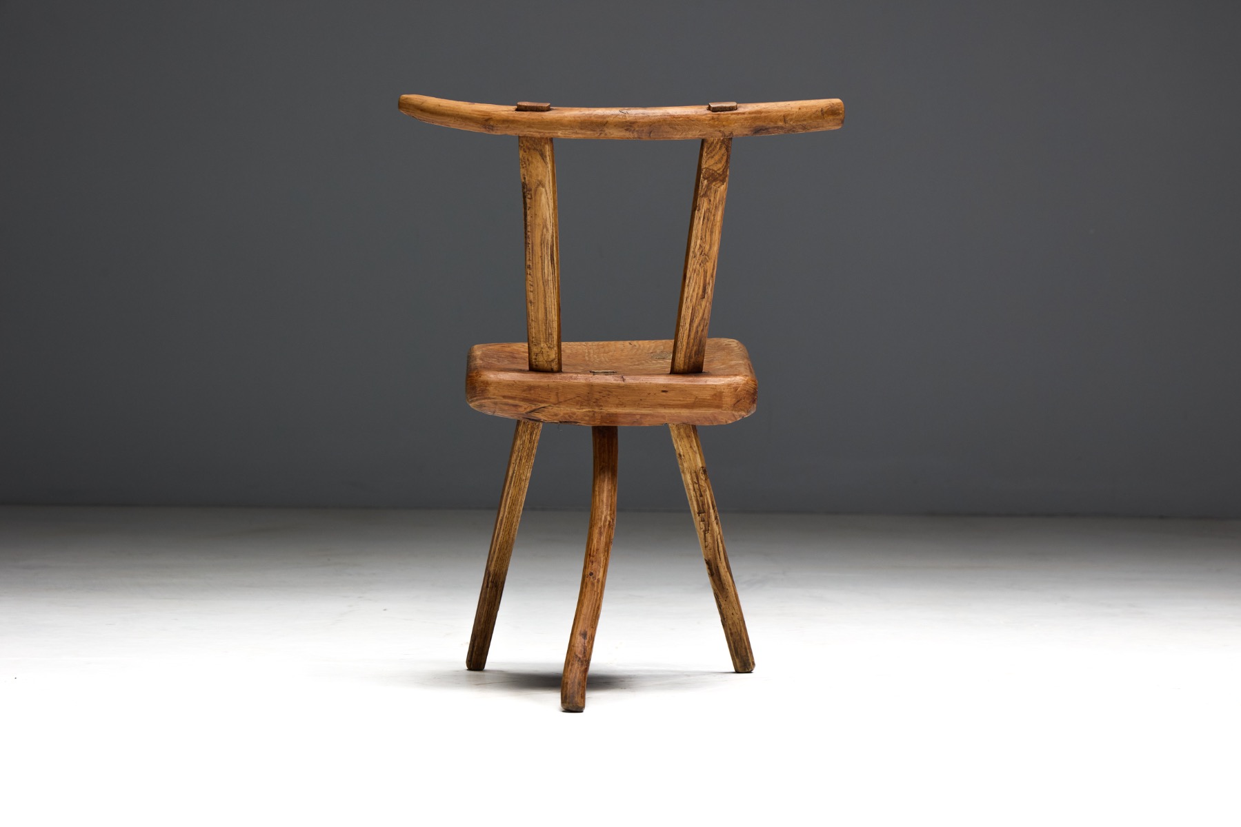 Rustic Wabi-Sabi Tripod Stool - Early 20th Century