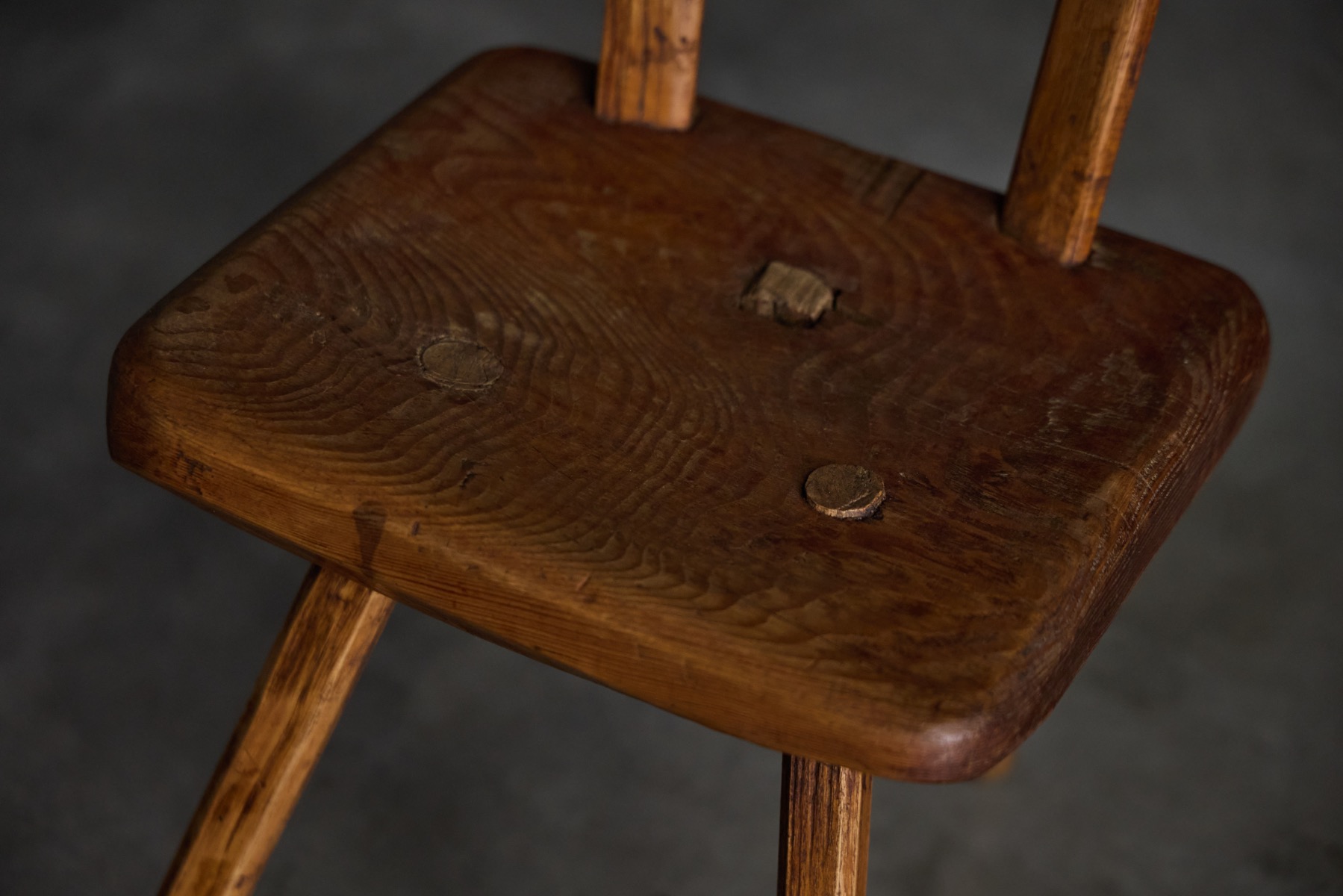 Rustic Wabi-Sabi Tripod Stool - Early 20th Century