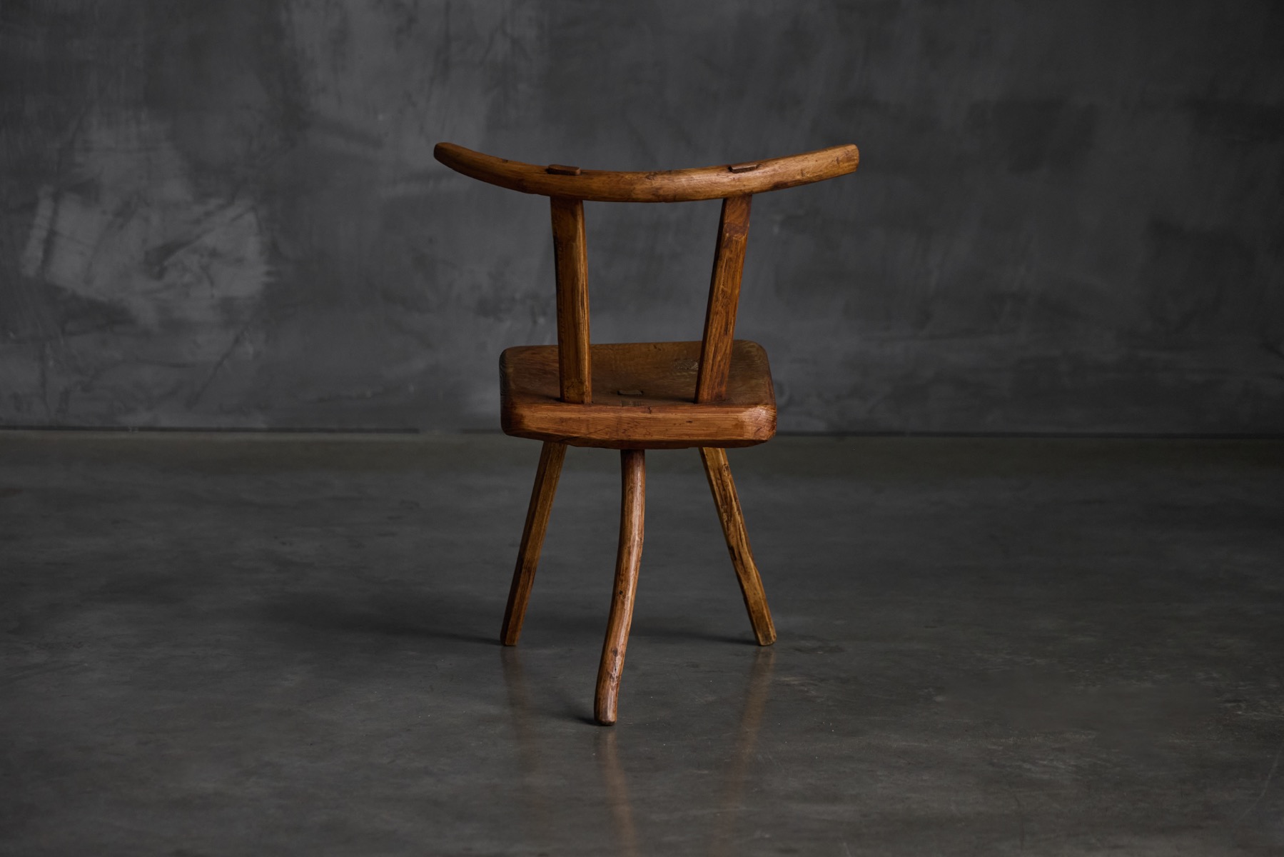 Rustic Wabi-Sabi Tripod Stool - Early 20th Century