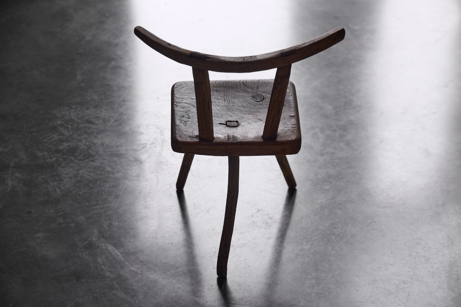 Rustic Wabi-Sabi Tripod Stool - Early 20th Century