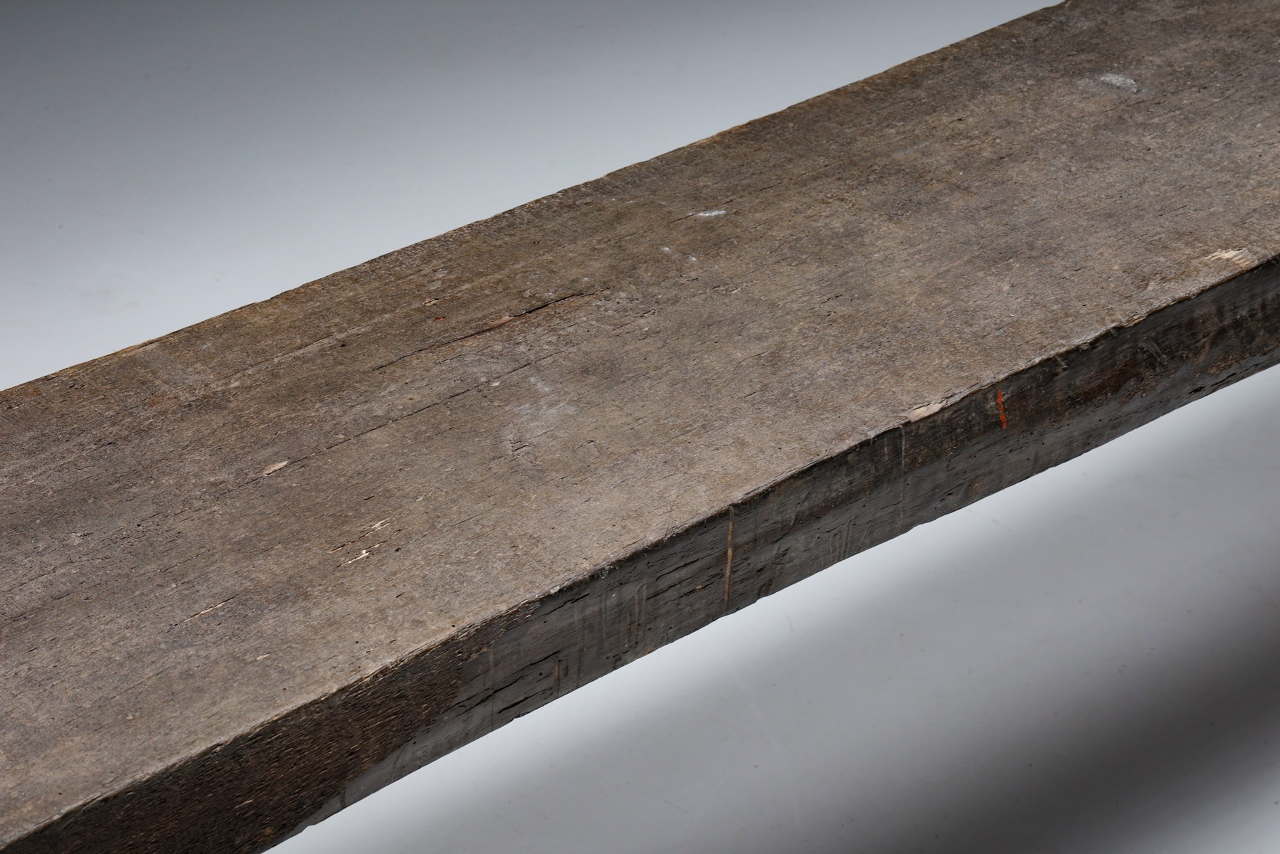 Rustic Wabi Sabi Dark Wood Bench - 1950's