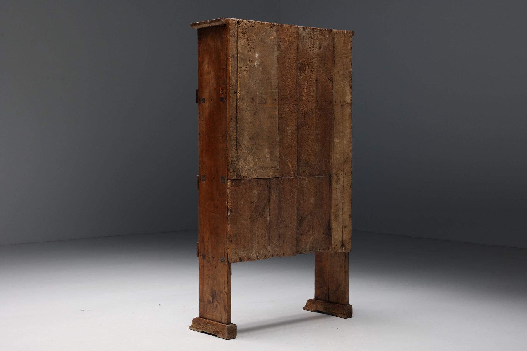Art Populaire Dressoir with Flower Pattern - 19th Century