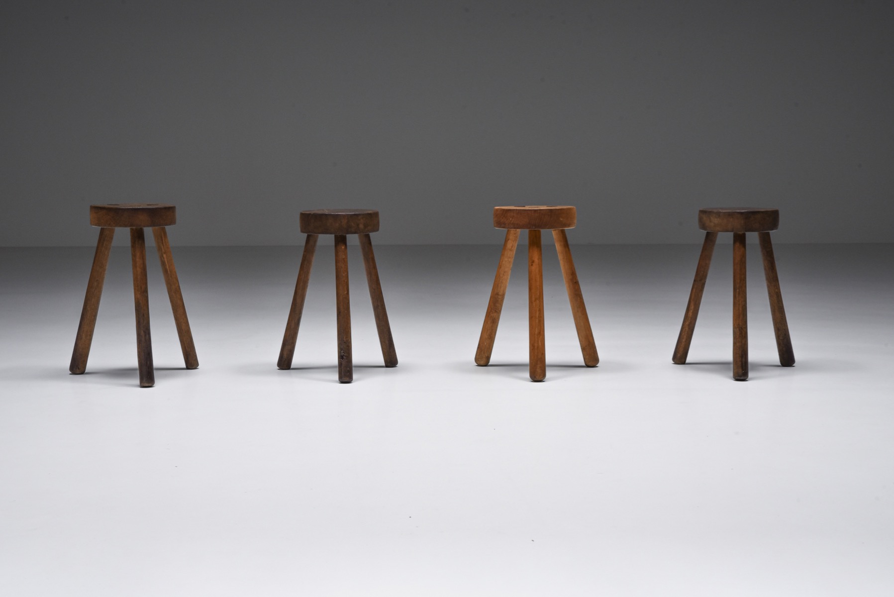 Rustic Wabi Sabi, Three Legged Stools - 1940's
