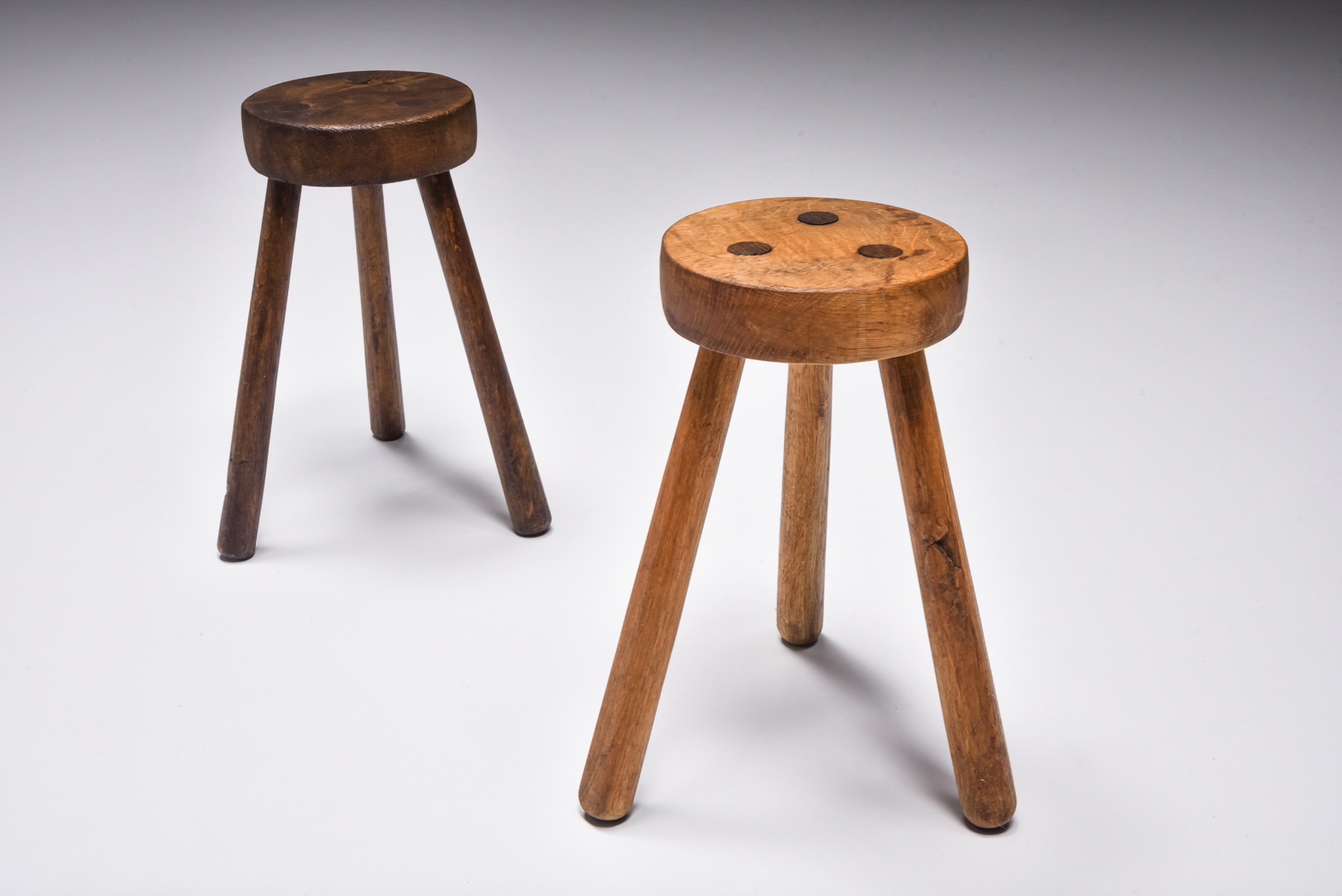 Rustic Wabi Sabi, Three Legged Stools - 1940's