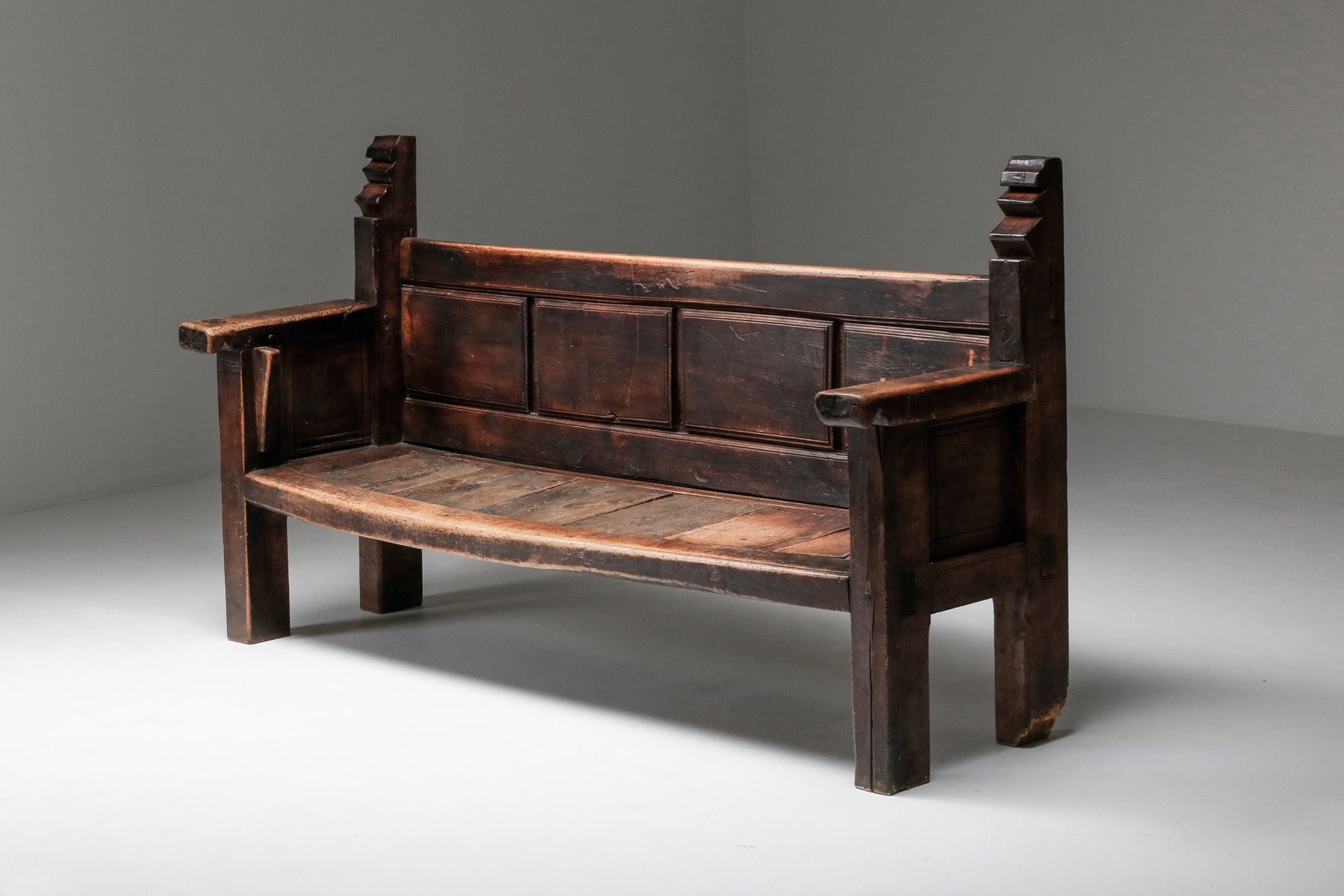 Rustic Wooden Bench - 19th Century