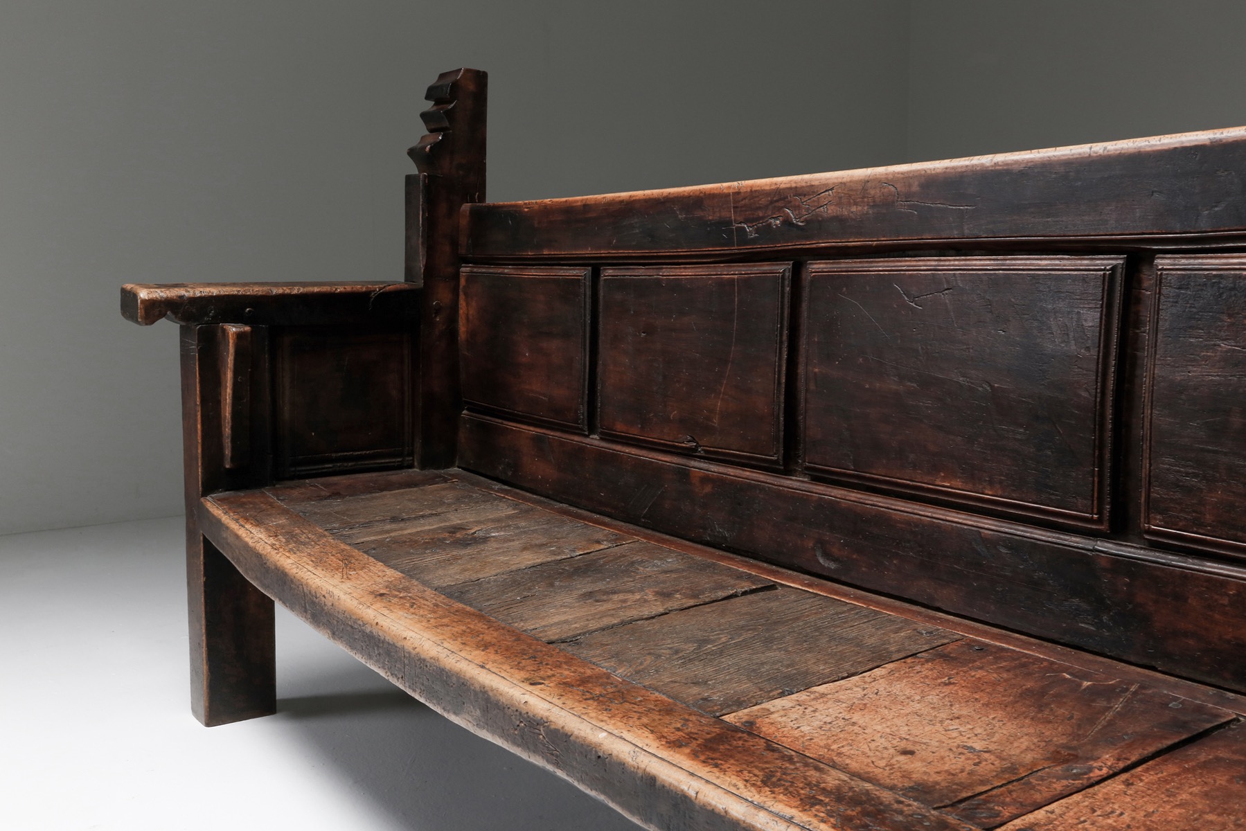 Rustic Wooden Bench - 19th Century