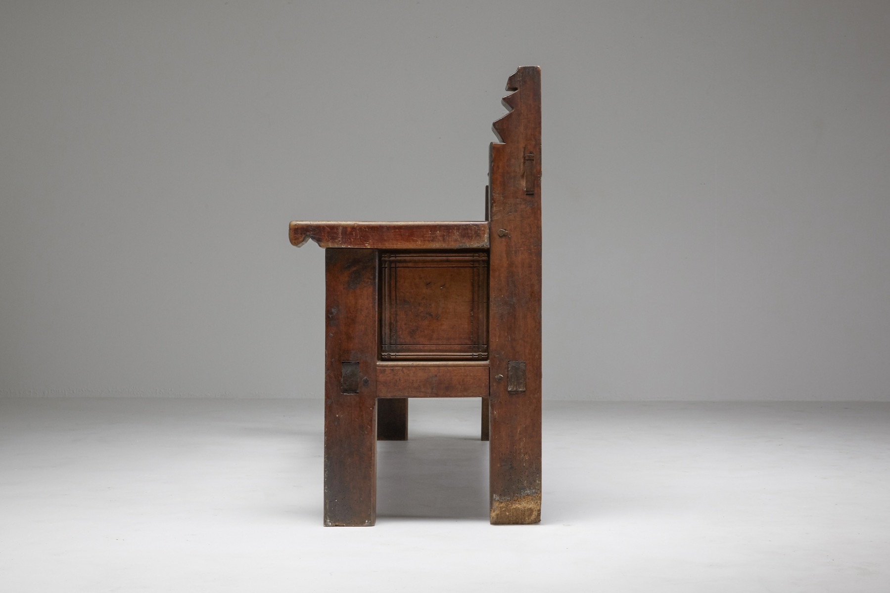 Rustic Wooden Bench - 19th Century
