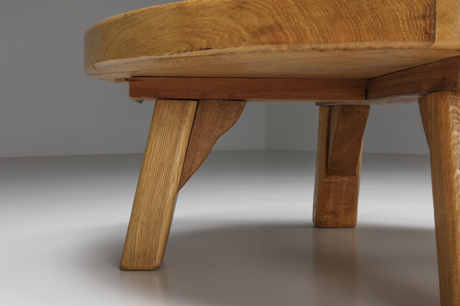 Rustic Wooden Round Coffee Table - 1950's